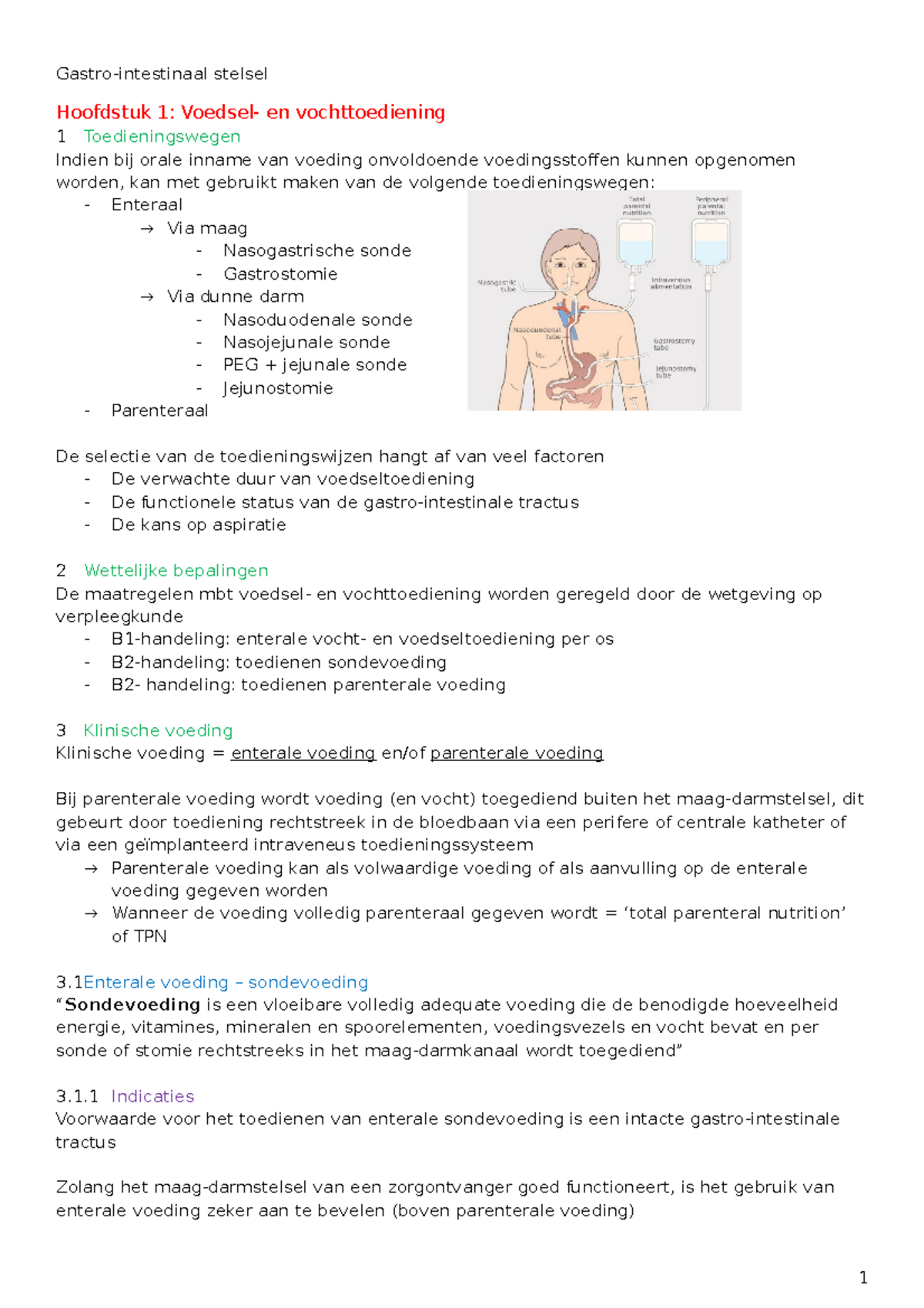 Gastro-intestinaal Stelsel - Stelsel Hoofdstuk 1: En Vochttoediening 1 ...