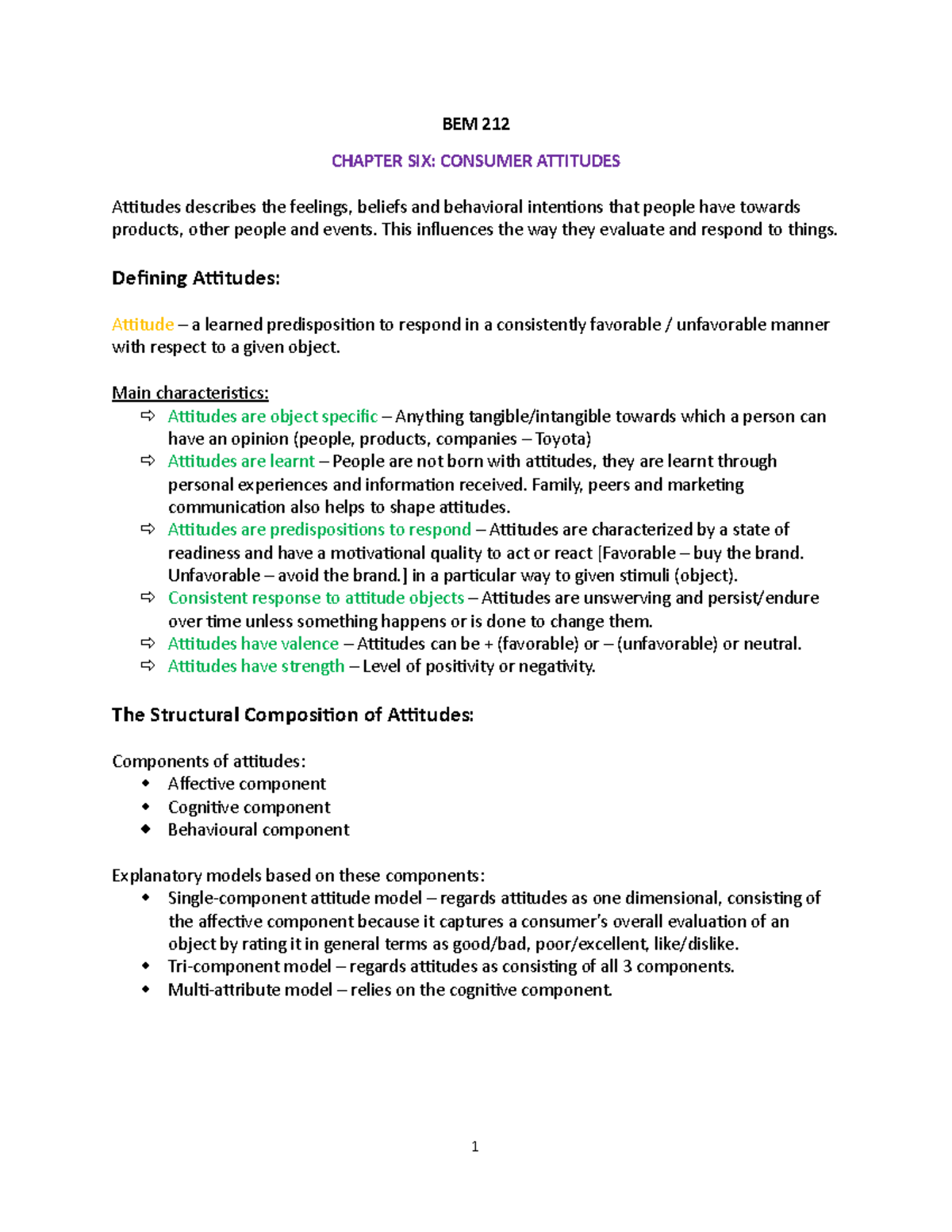 BEM 212 chapter 6 - Summary Business management - BEM 212 CHAPTER SIX ...