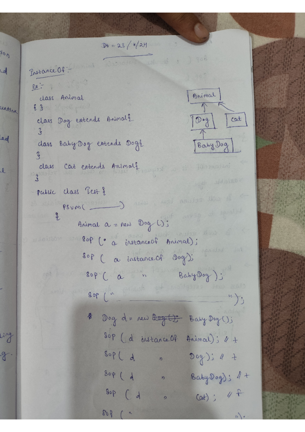 Oops 2 - J spider notes - Dt Instance class Animal Animal class Dog ...