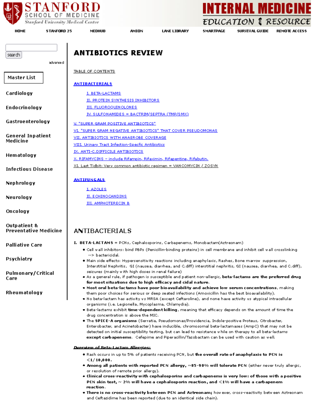 Antibiotics Review summary of antibiotic coverage search advanced