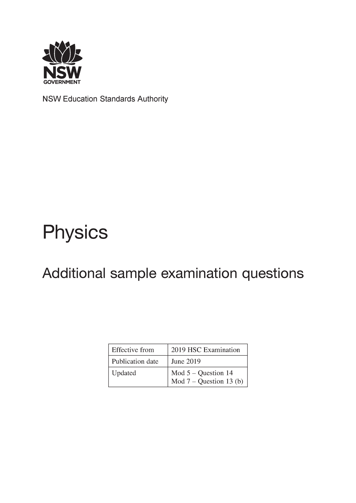 Physics 2017 additional sample hsc questions - NSW Education Standards ...