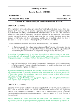 Exam prep, homework questions - LE C T U R E 2 : N U C L EI C A C I D ...