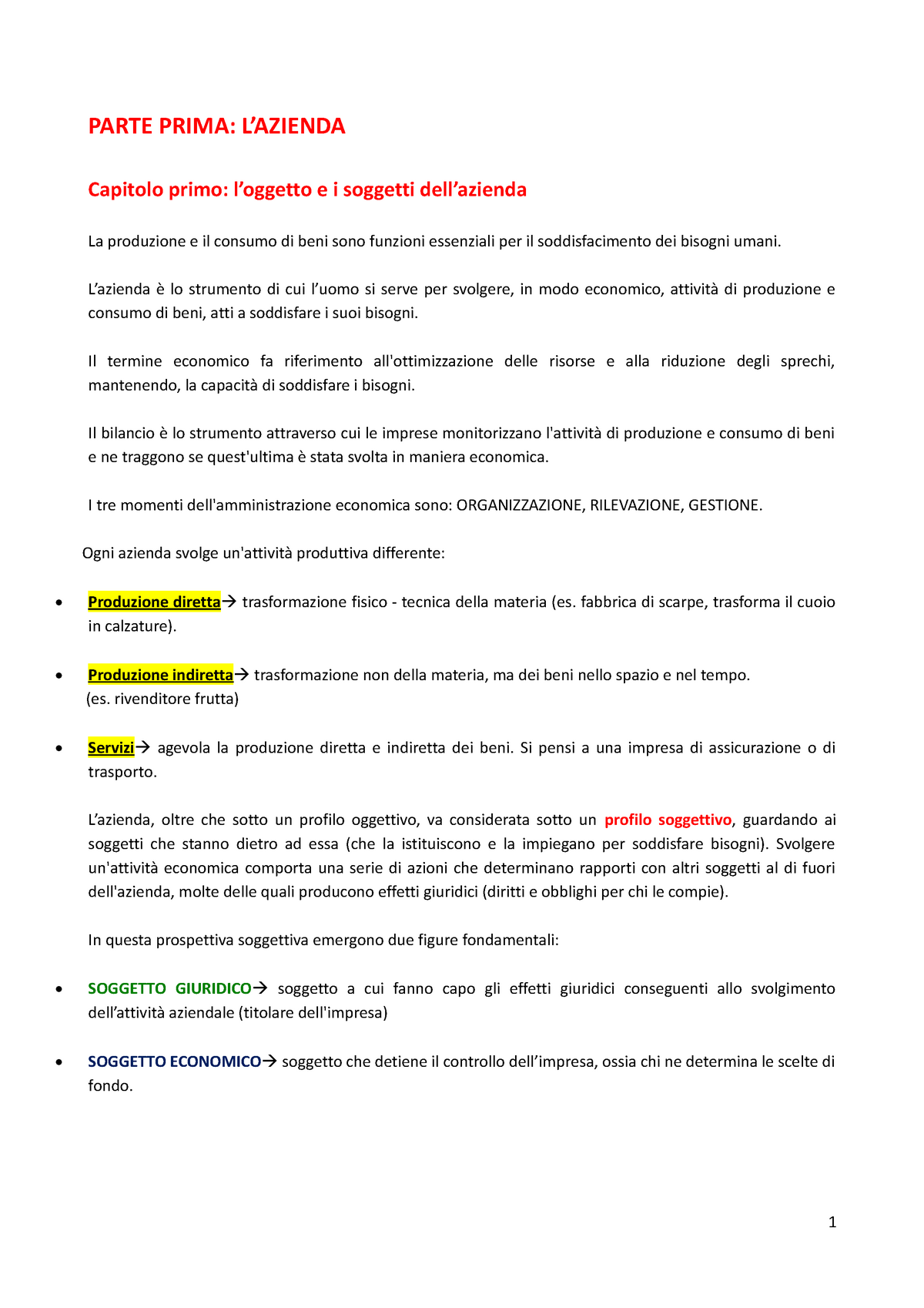 Economia Aziendale - Cap 1-2-3-6-7-8-10-11-12-13-14 + Alcuni Esempi ...