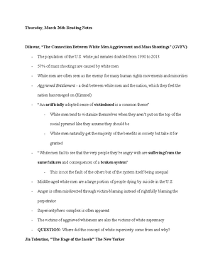 GESS week 11 Thursday reading notes - Dilawar, “The Connection Between ...