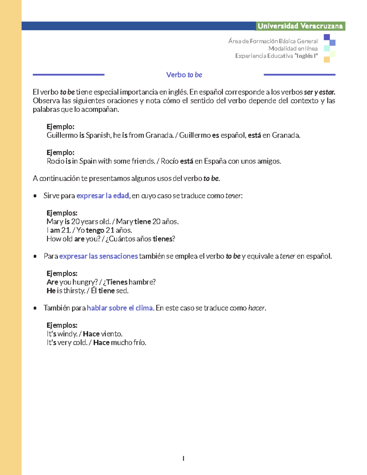 Inglesi Verbo To Be Académico 1 área De Formación Básica General Inglesi Verbo To Be Académico 1 área De Formación Básica General