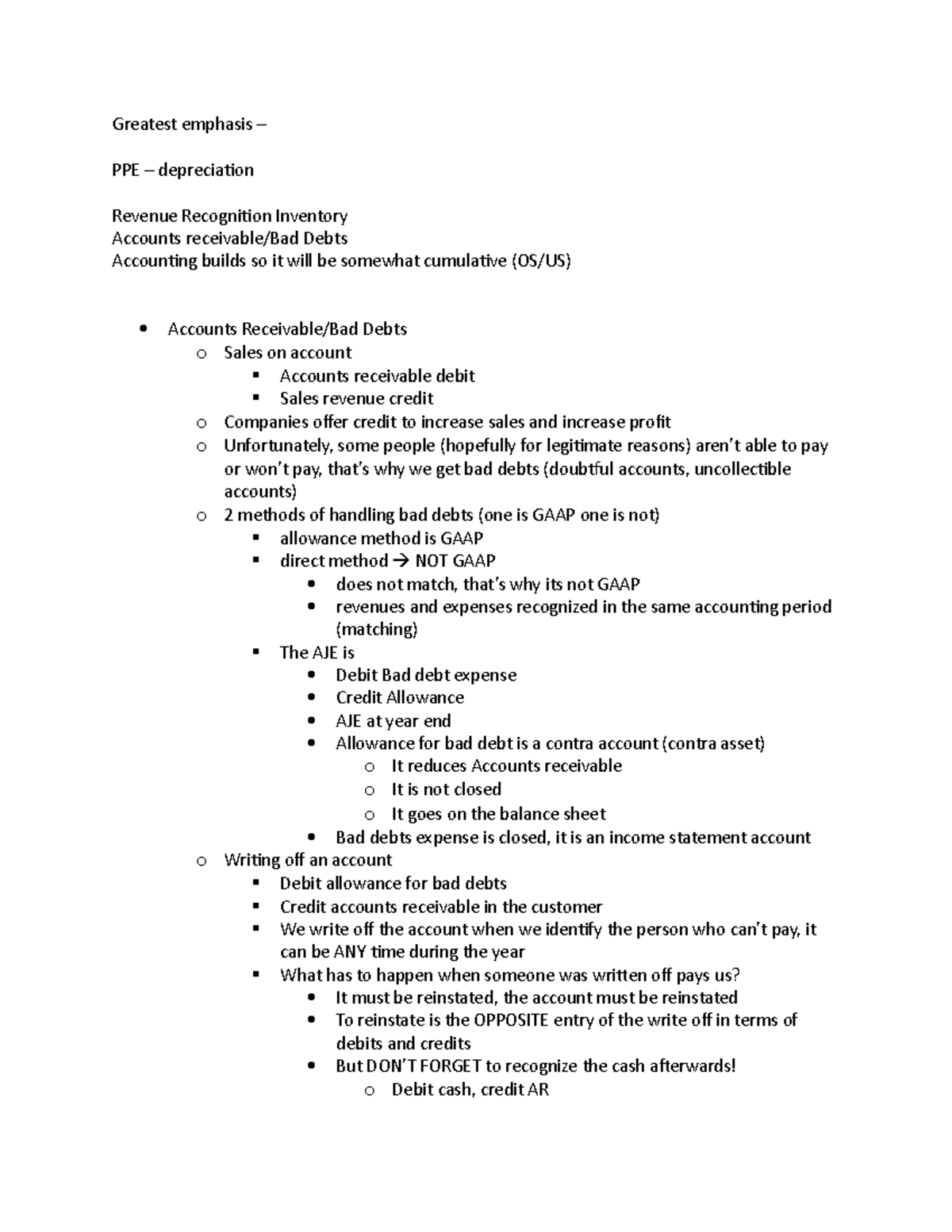 Exam 2 Review - This was the class lecture with tips given before the ...