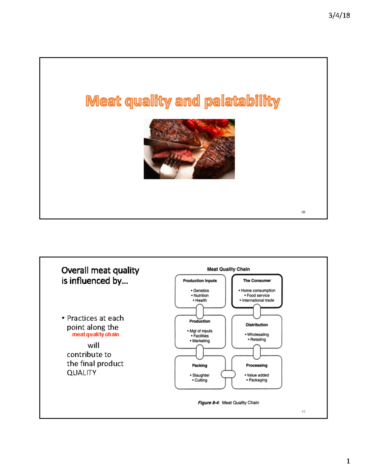 AGR 112.3 Shand Meat Science Part 2 - 3/4/18 40 Overall'meat'quality ...
