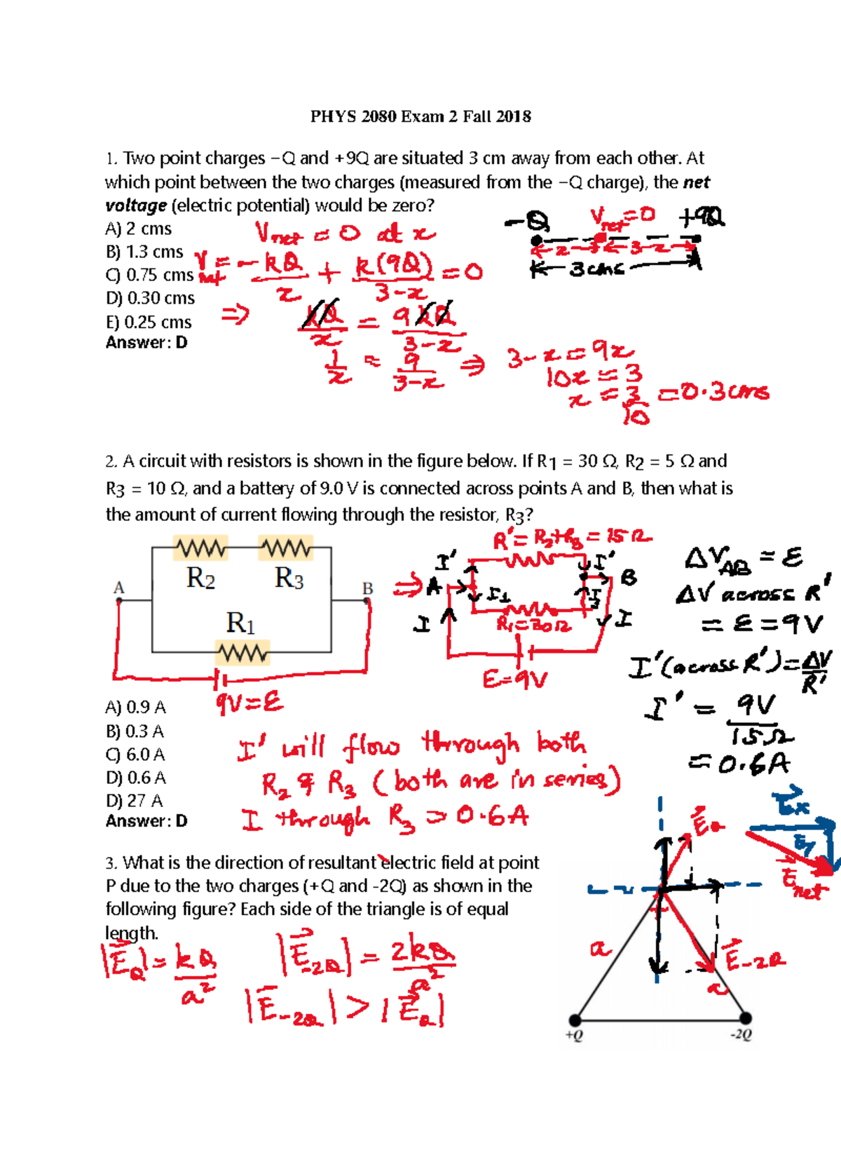 PHYS 2080 Exam 2 Fall 2018 Solutions - PHYS 2080 Exam 2 Fall 2018 Two ...