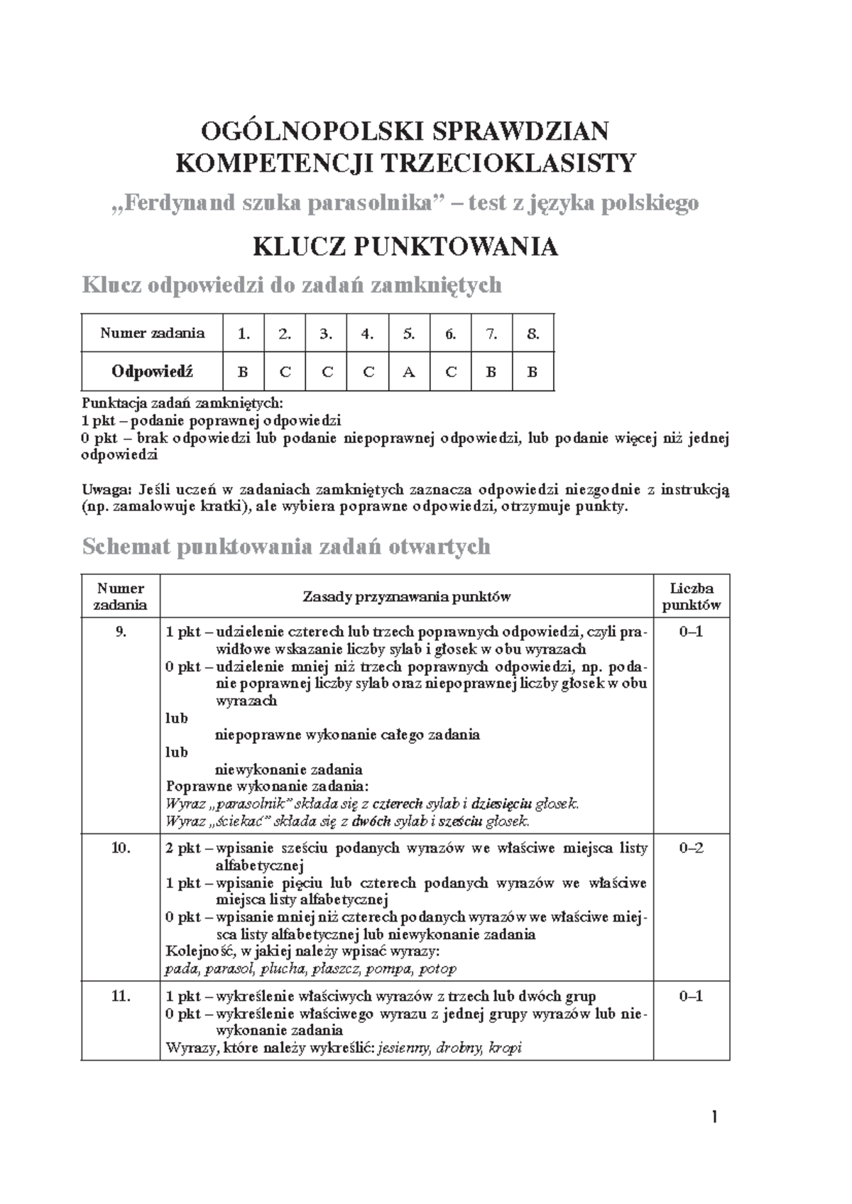 OSKT17 polski klucz - OGÓLNOPOLSKI SPRAWDZIAN KOMPETENCJI