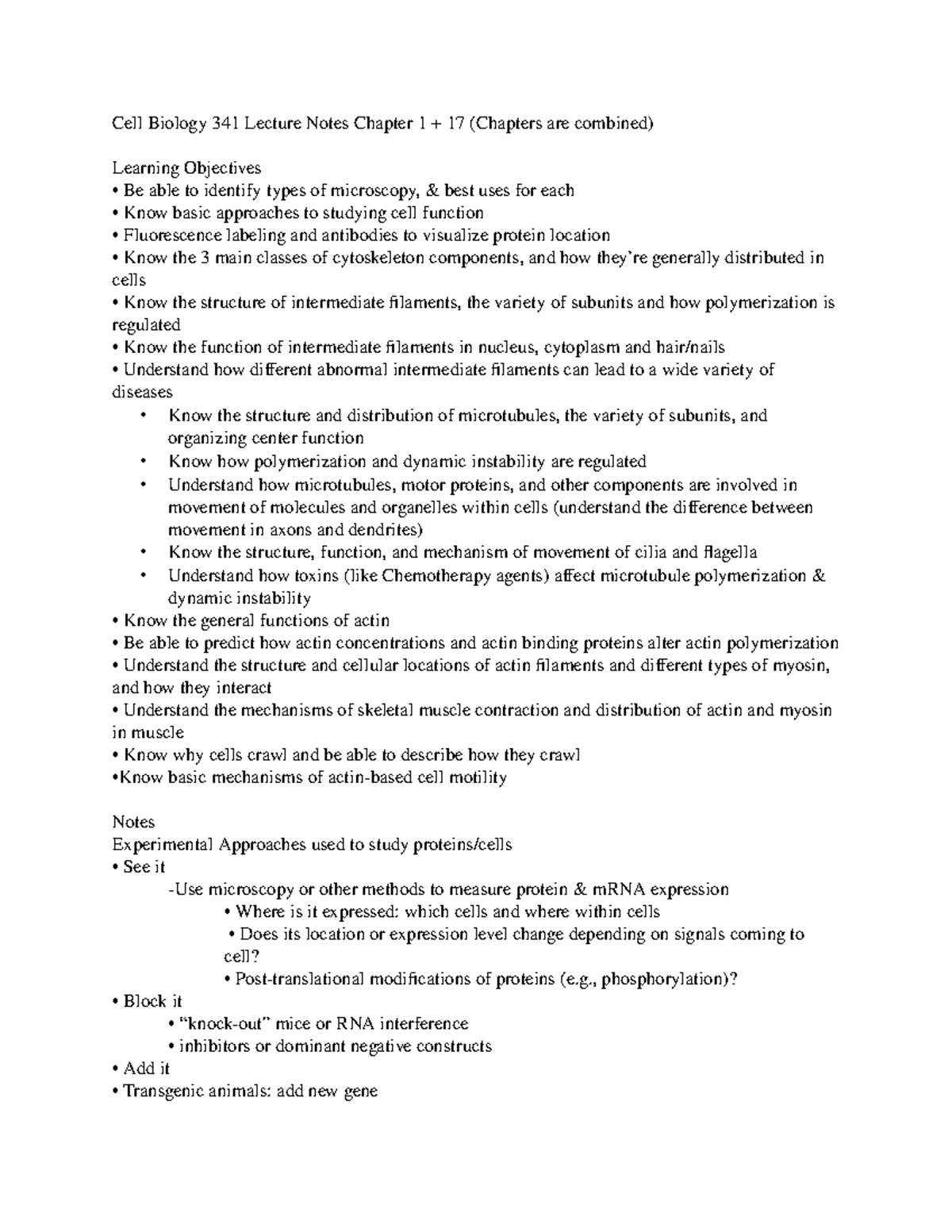 cell-biology-341-lecture-notes-chapter-1-and-17-cell-biology-341