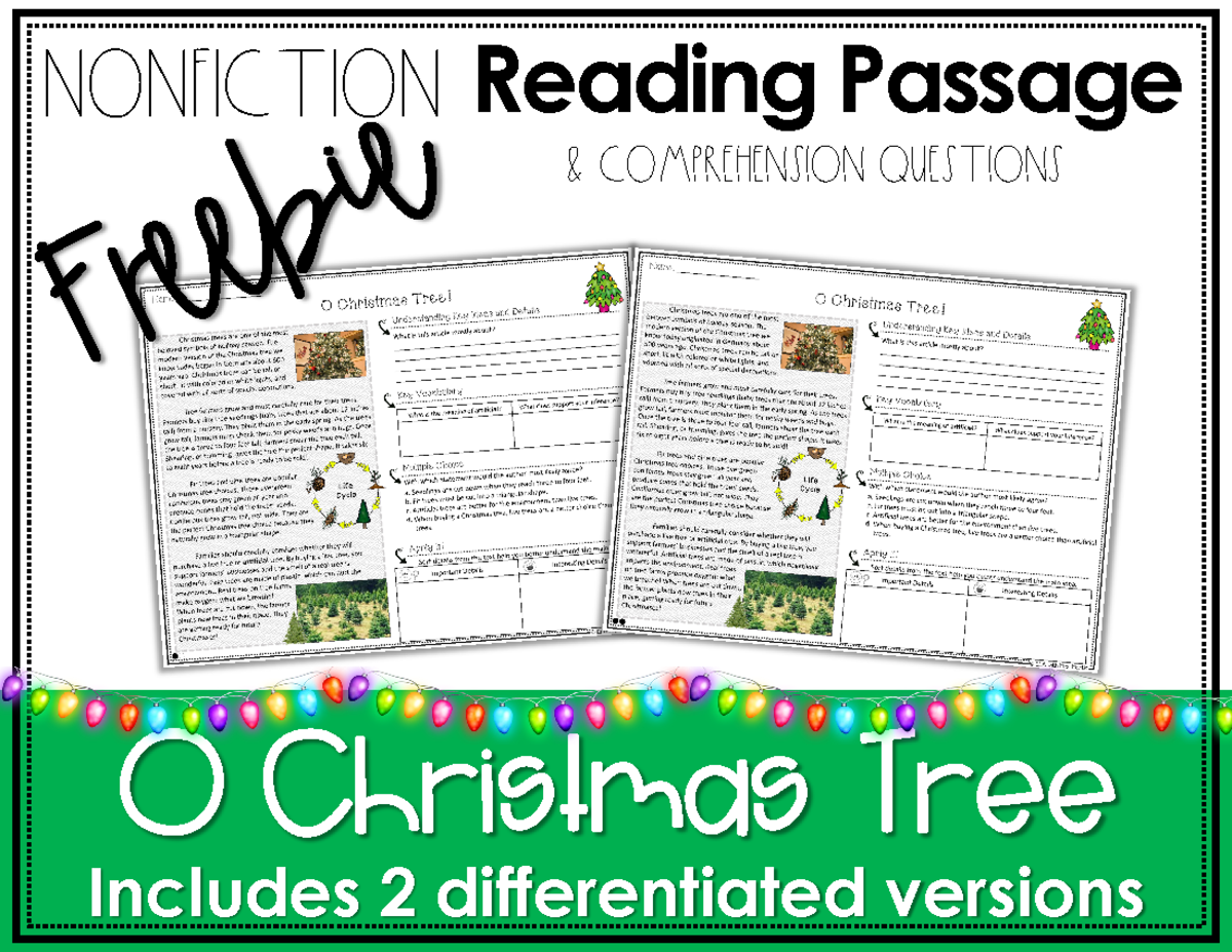 Christmas Tree Nonfiction Reading Freebie-1 - O Christmas Tree Includes ...