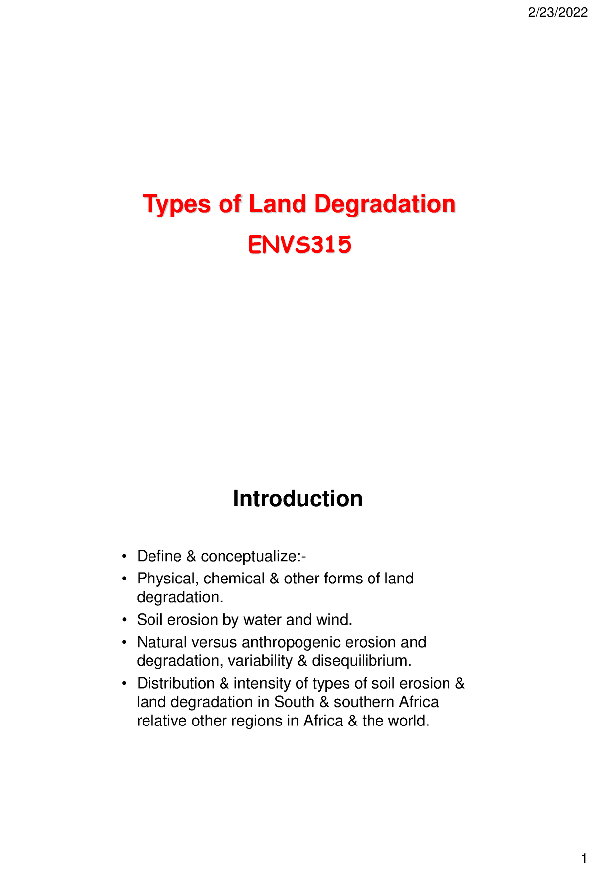 short essay about land degradation