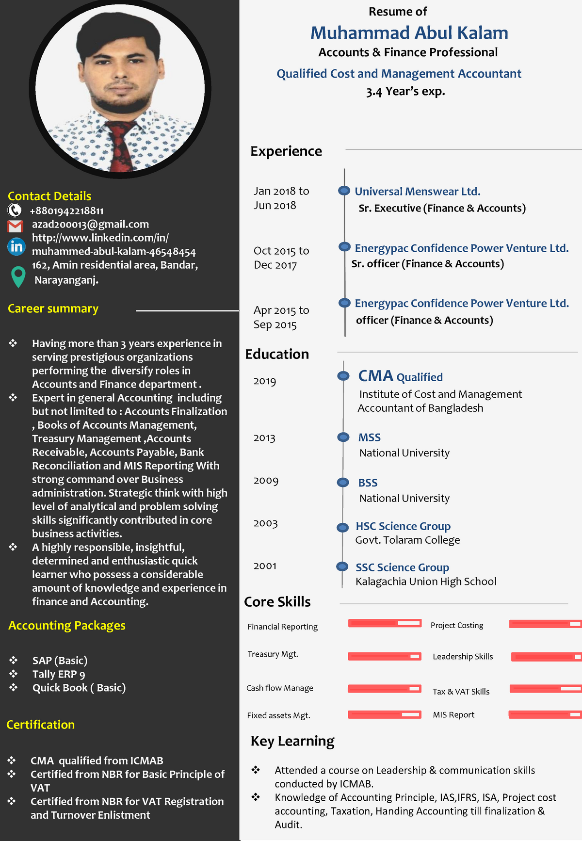 Muhammed Abul Kalam CV updated - Contact Details + azad200013@gmail ...