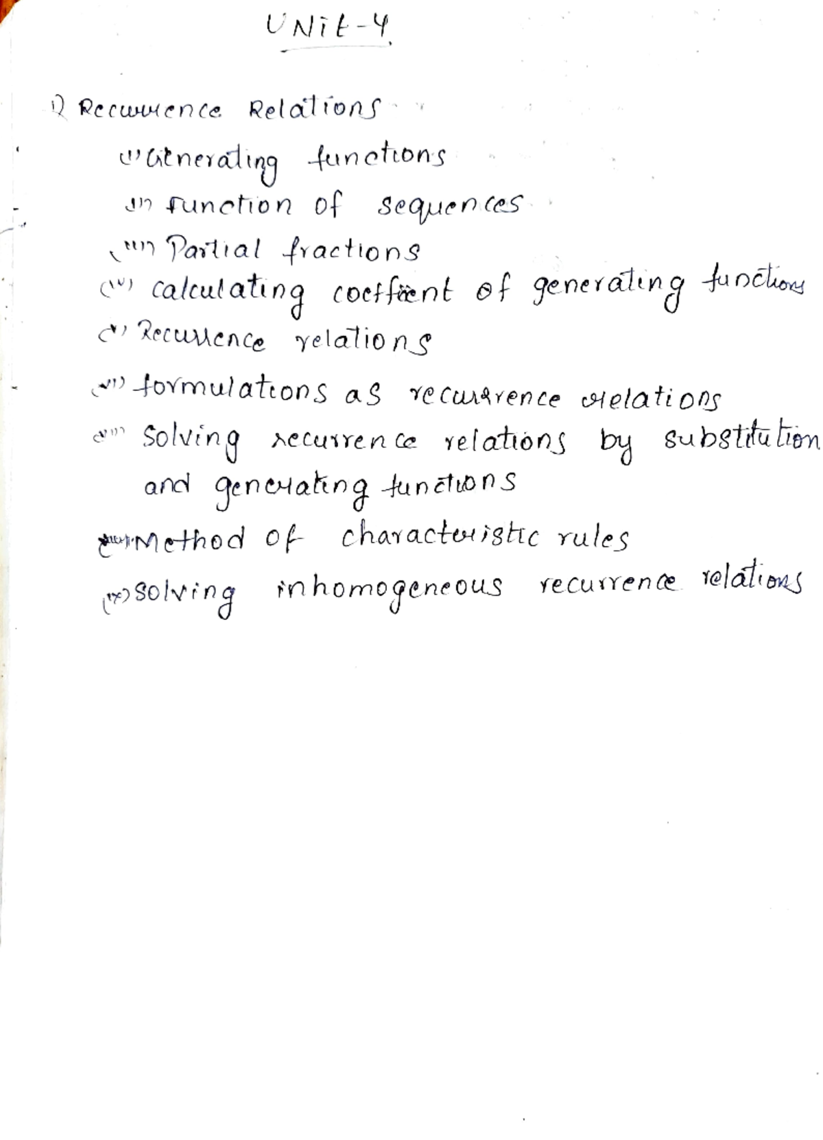 Foundational mathematics for computer science unit 4 UNit Recwen te