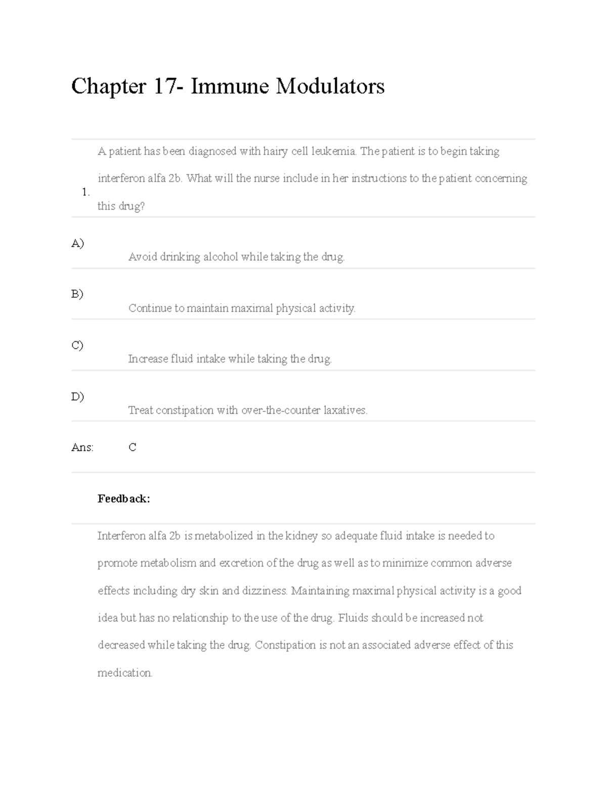 Ch17 - Focus On Nursing Pharmacology 6e Instructor Test Bank - Chapter ...