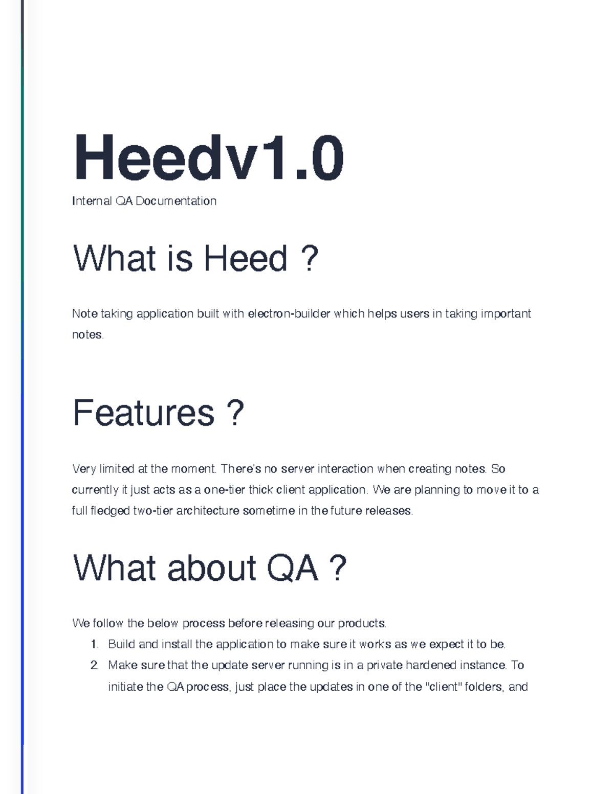 UAT Testing Procedures - Heedv1. Internal QA Documentation What is Heed ...