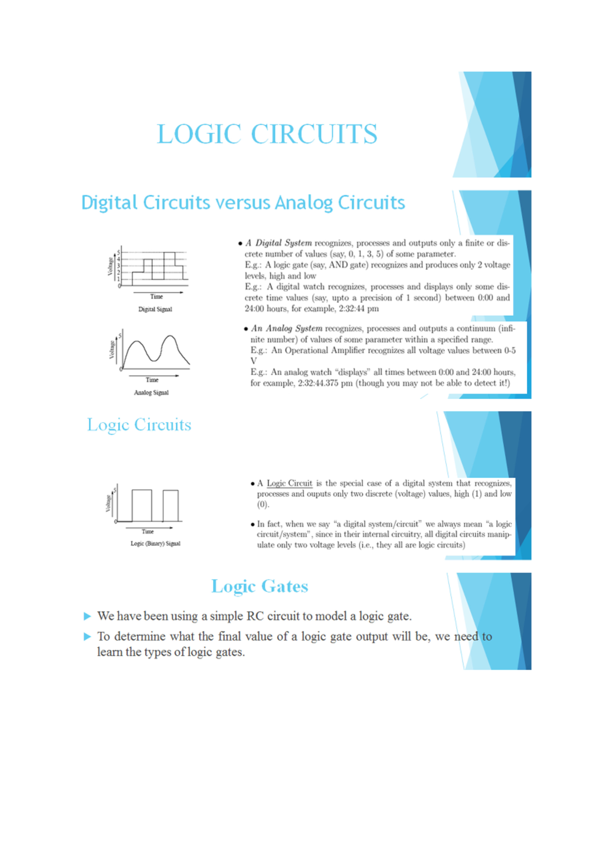 Logic Circuits -2 - Fundamentals of electrical and electronics ...