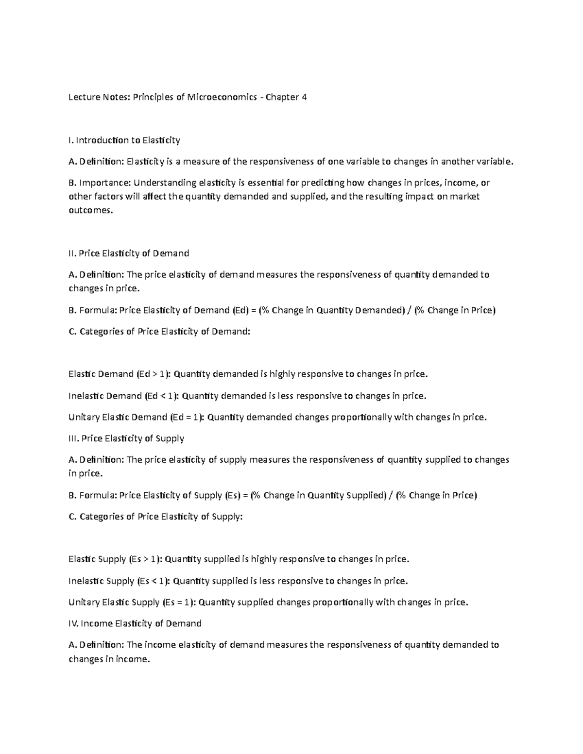 4micro chapter 4 - Lecture Notes: Principles of Microeconomics ...