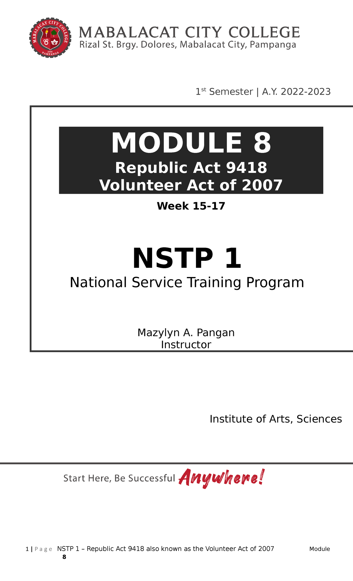 NSTP1 Module 08 2022 - It Will Help Those Students Who Can't Answer ...