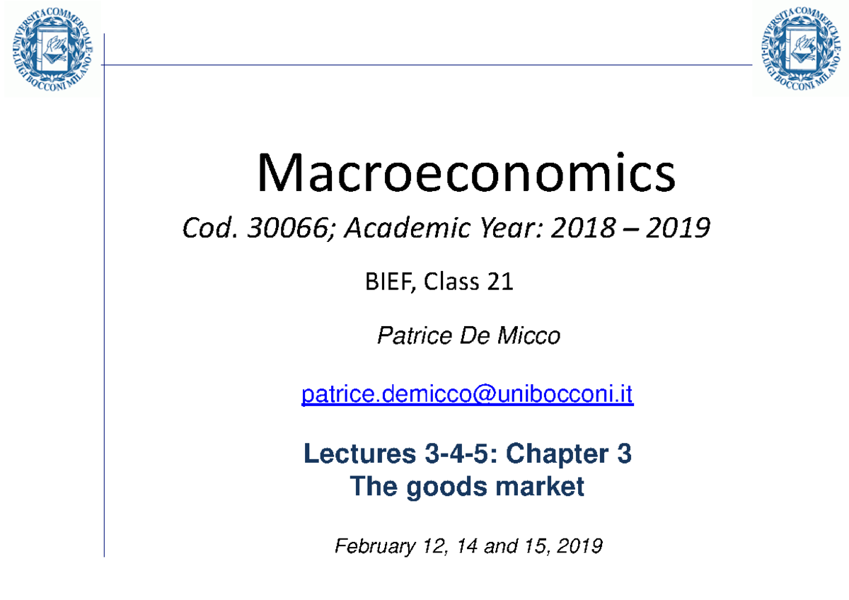 04.Lecture 3 4 5 BIEF 21 - Lecture Notes 1-5 - Macroeconomics Cod ...