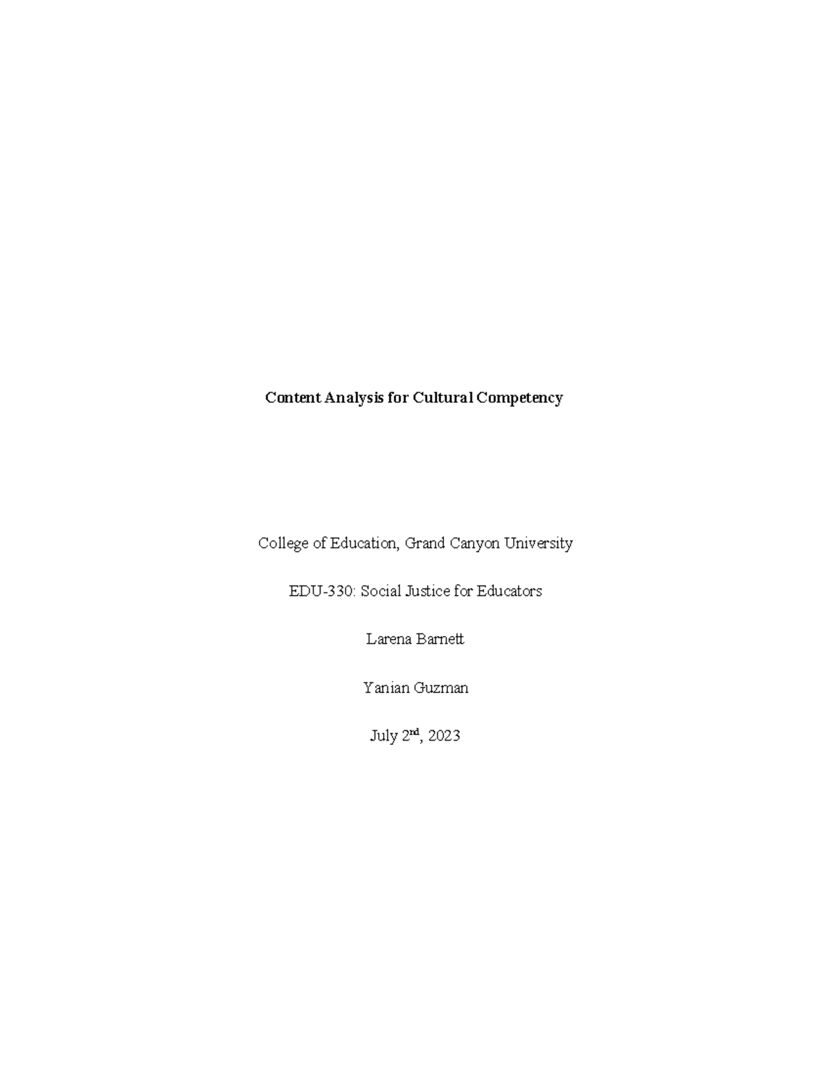 Topic 5 Content Analysis - Content Analysis for Cultural Competency ...