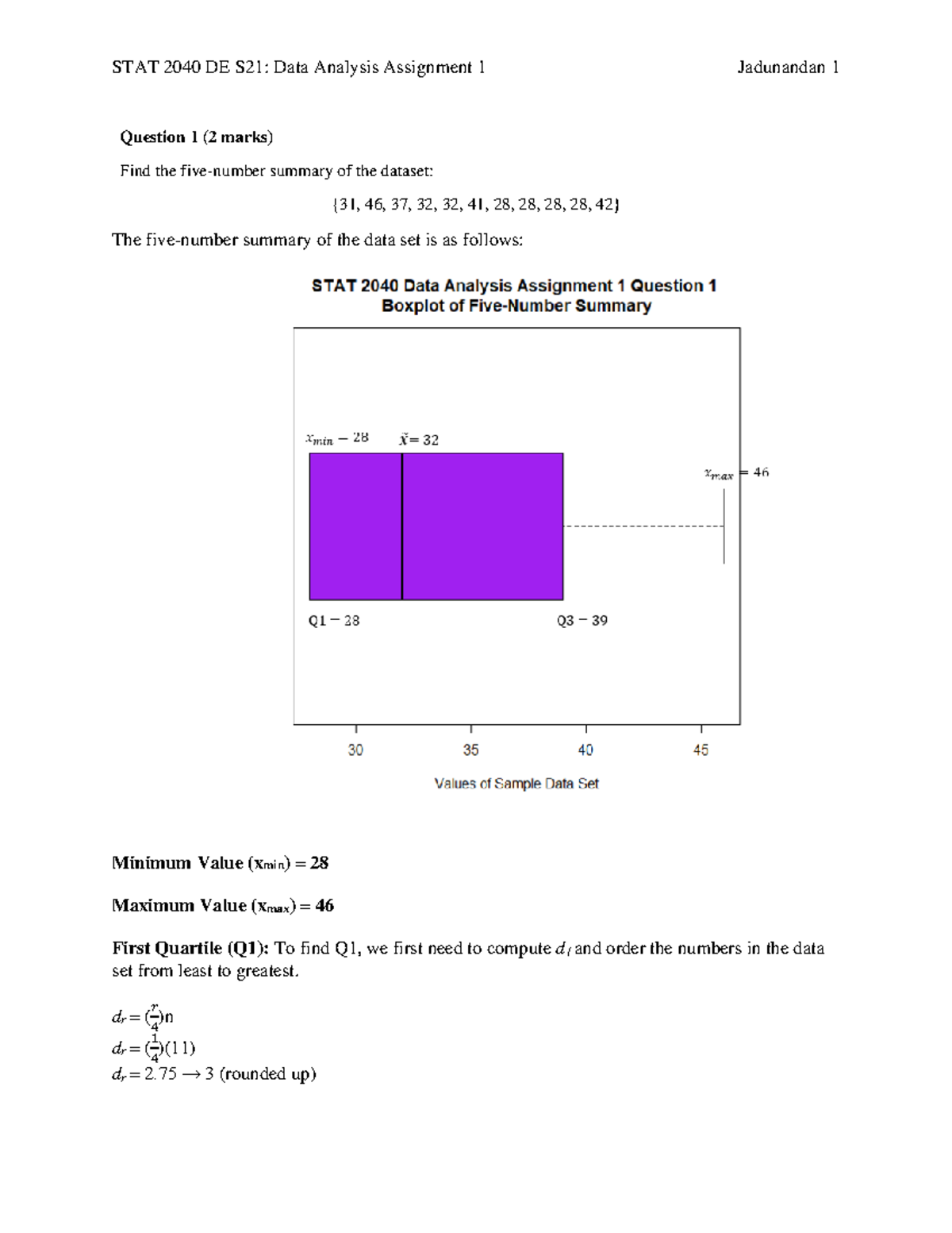 stat 2040 assignment 1