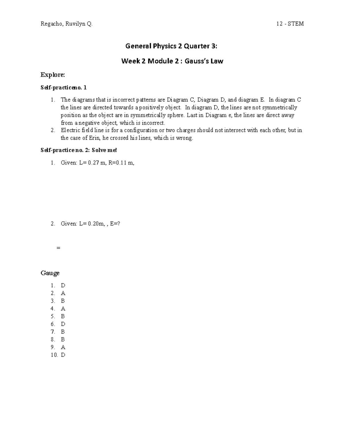 General physics module 2 regacho ruvilyn q 12 stem general