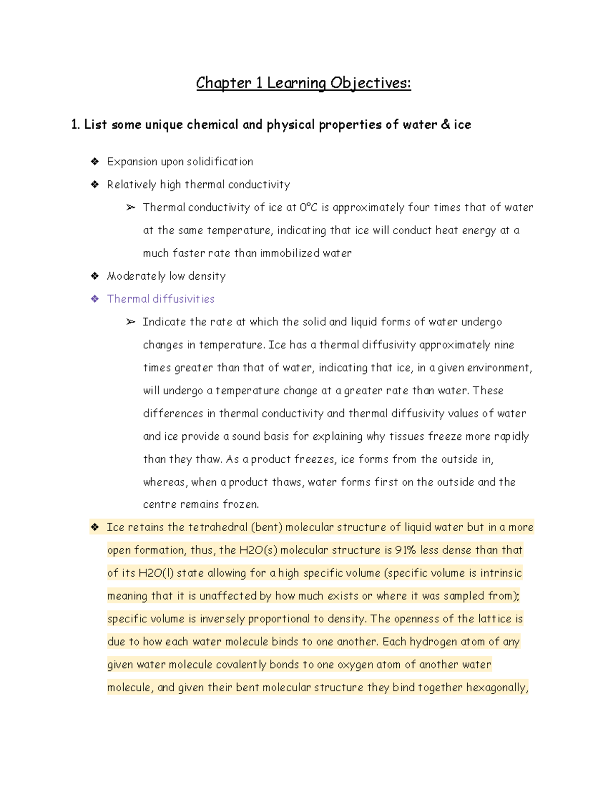 Chapt 1-4 lecture notes - Chapter 1 Learning Objectives: 1. List some ...