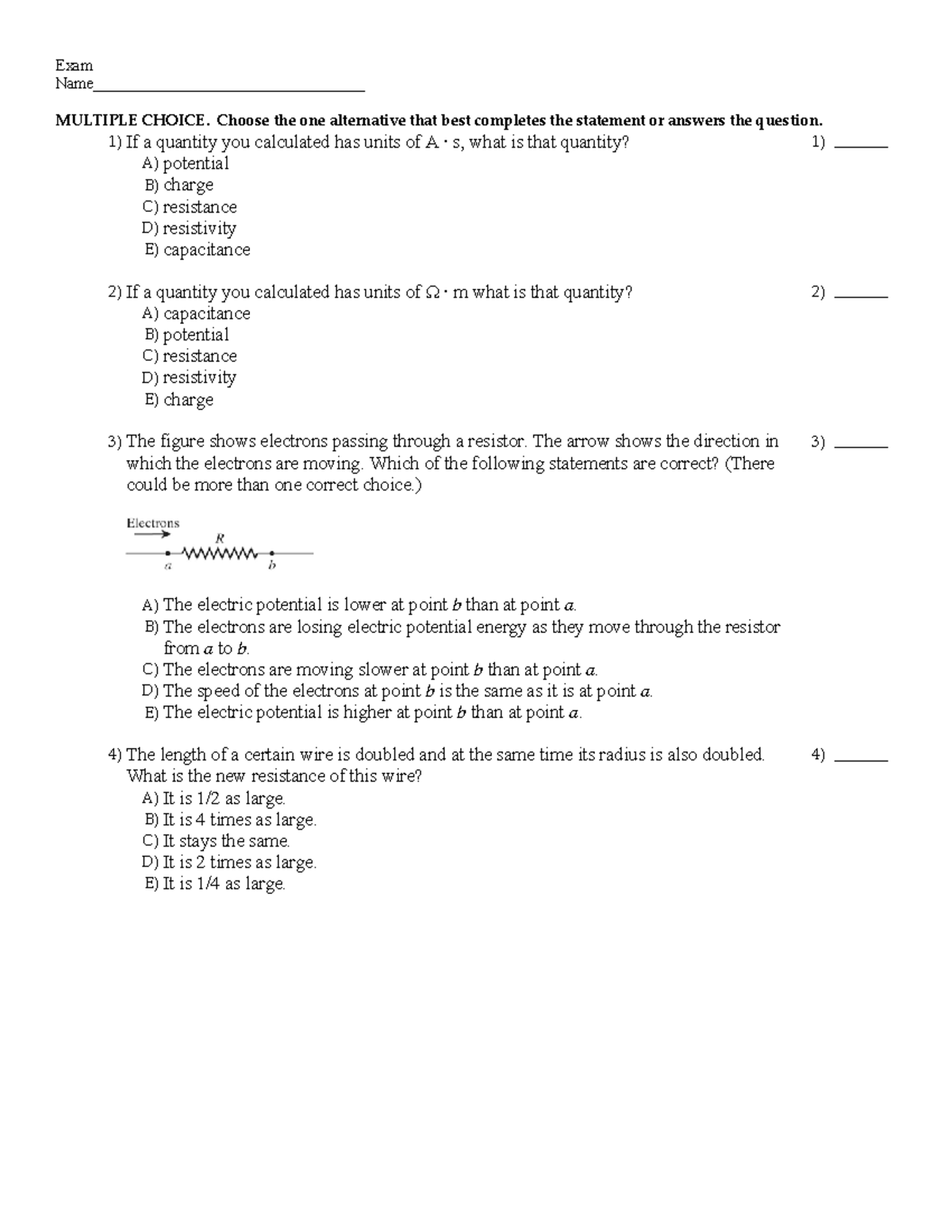 Practice Questions Chap 21 - Exam Name ...