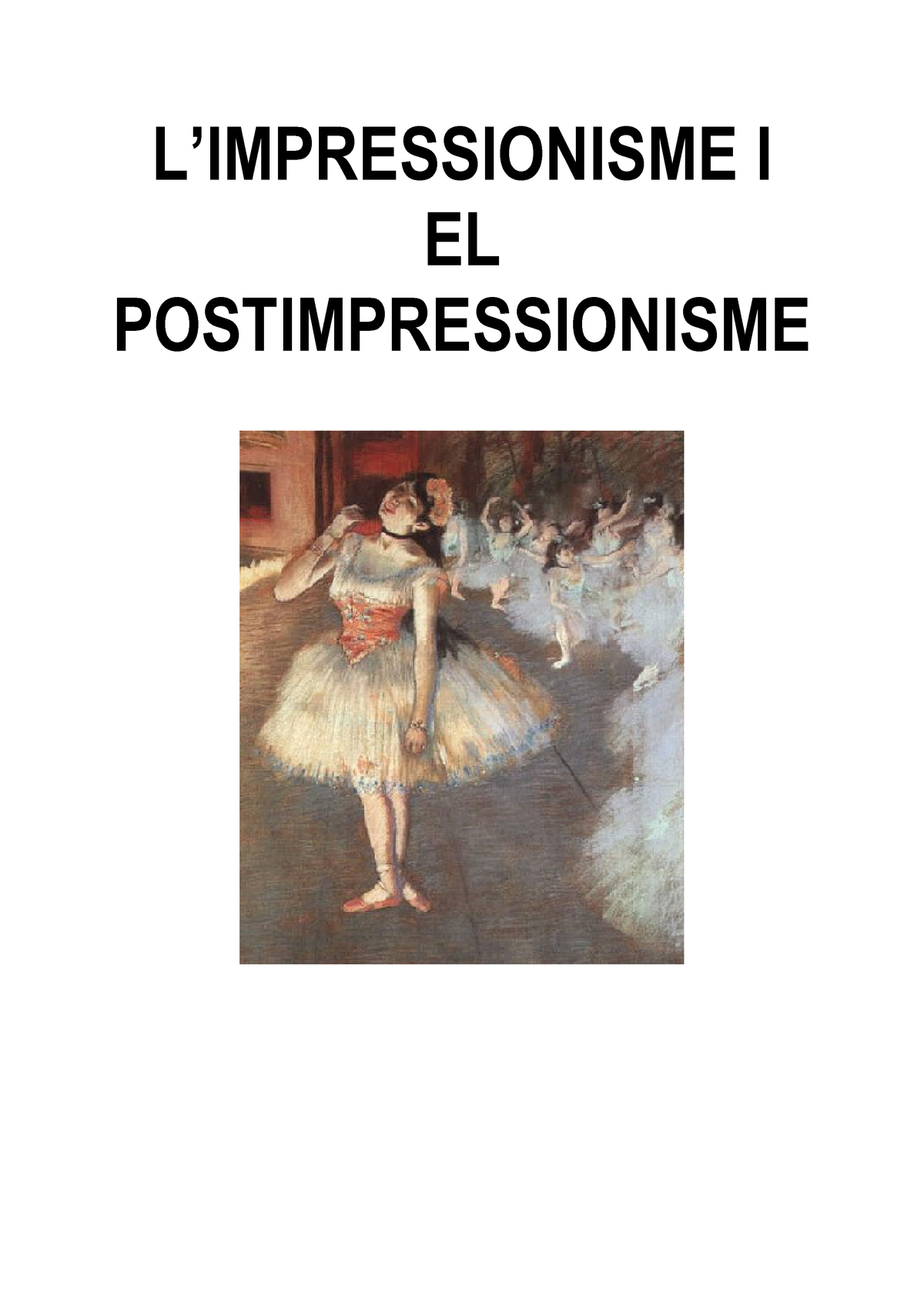 Impressionisme I Postimpressio Nisme Studocu