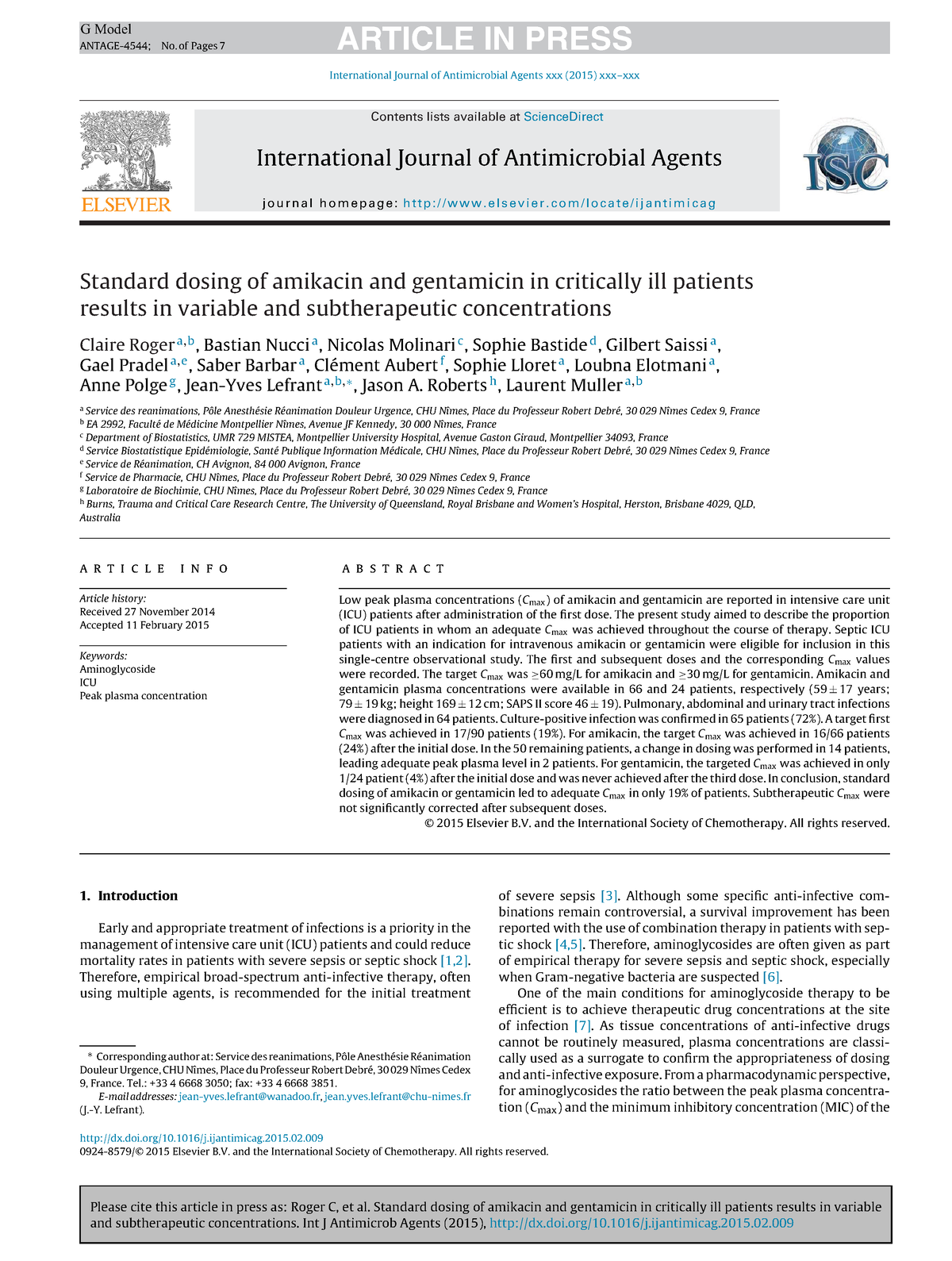 Standard dosing of amikacin and gentamicin in critically ill patients ...