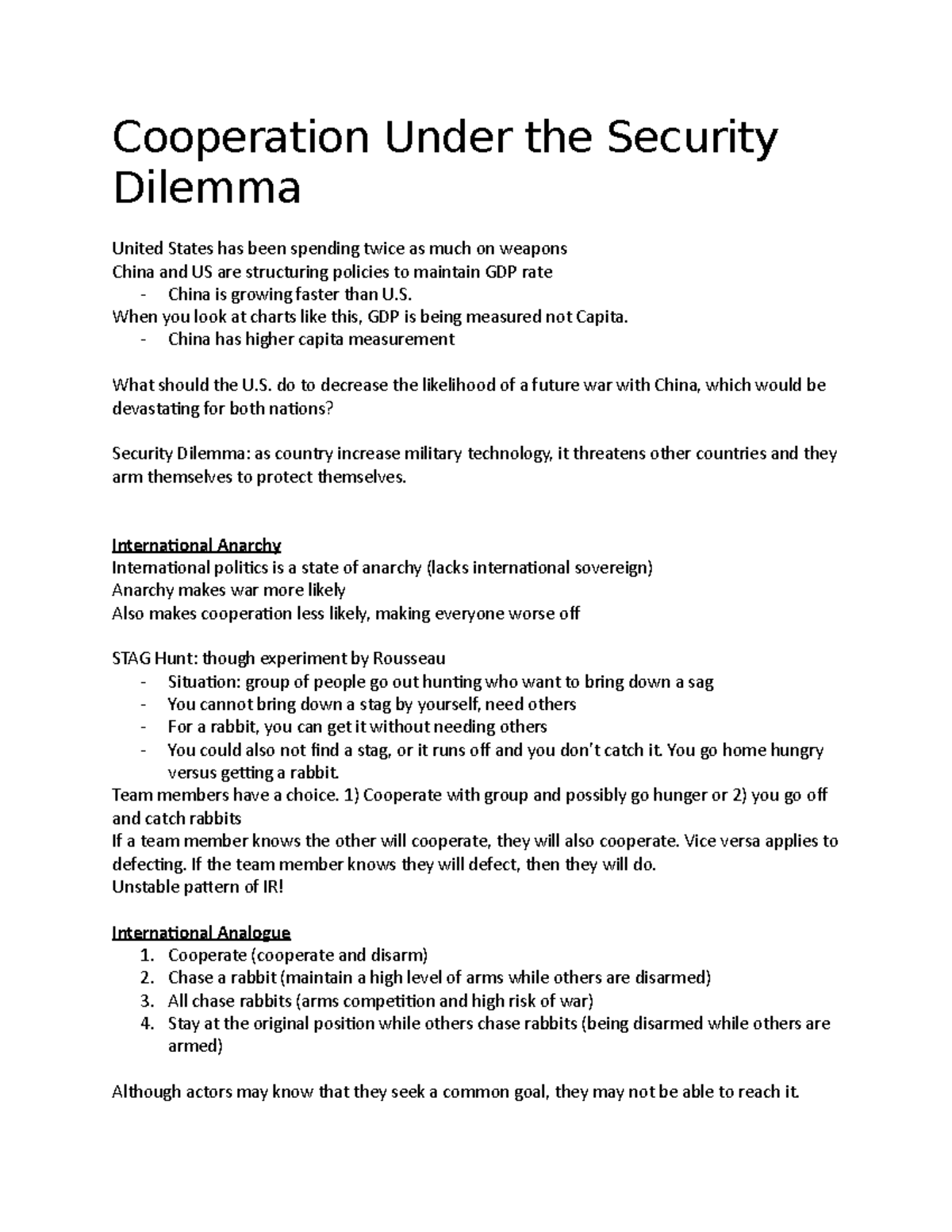 3:18- Cooperation Under the Security Dilemma - Cooperation Under the ...