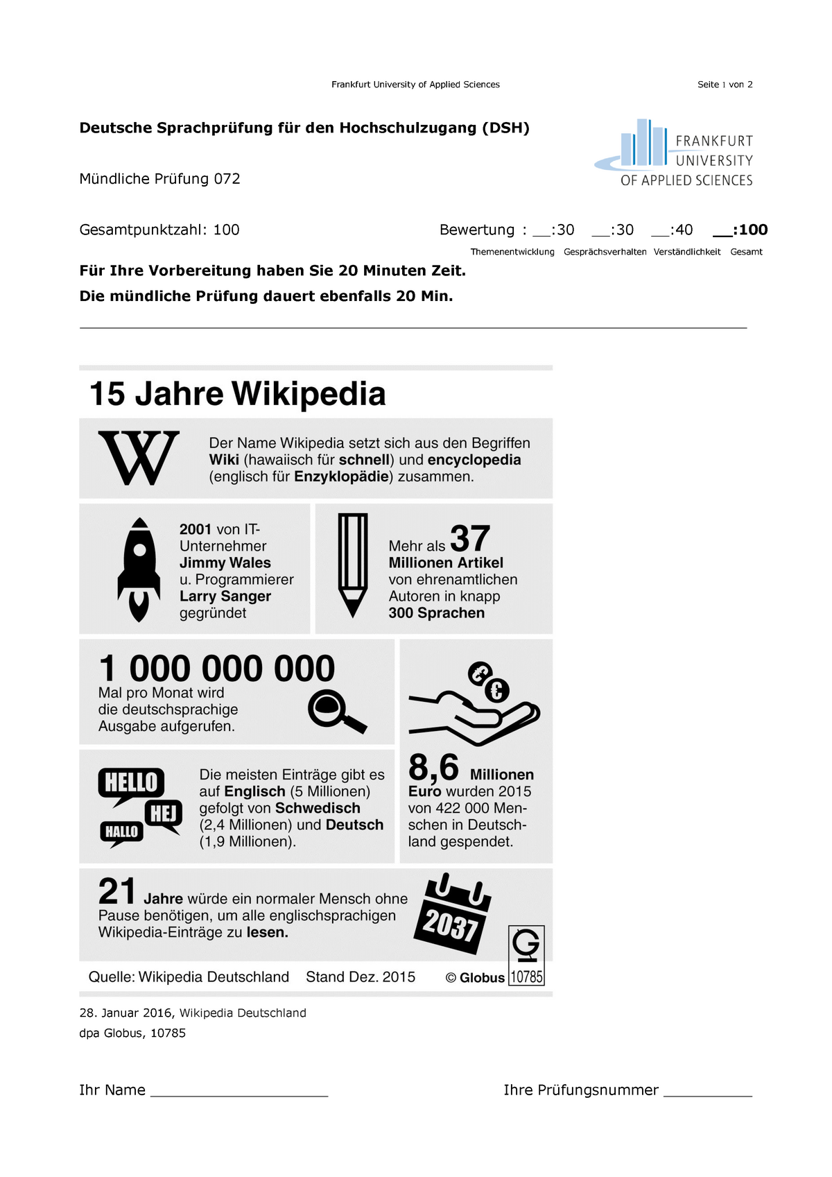 Mündliche Prüfung - Beispiel 5 - DSH-Vorbereitungskurs ...