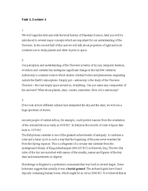 Unit1Module 3 - course notes - Unit 1. Lecture 3. 1. The goal of today ...