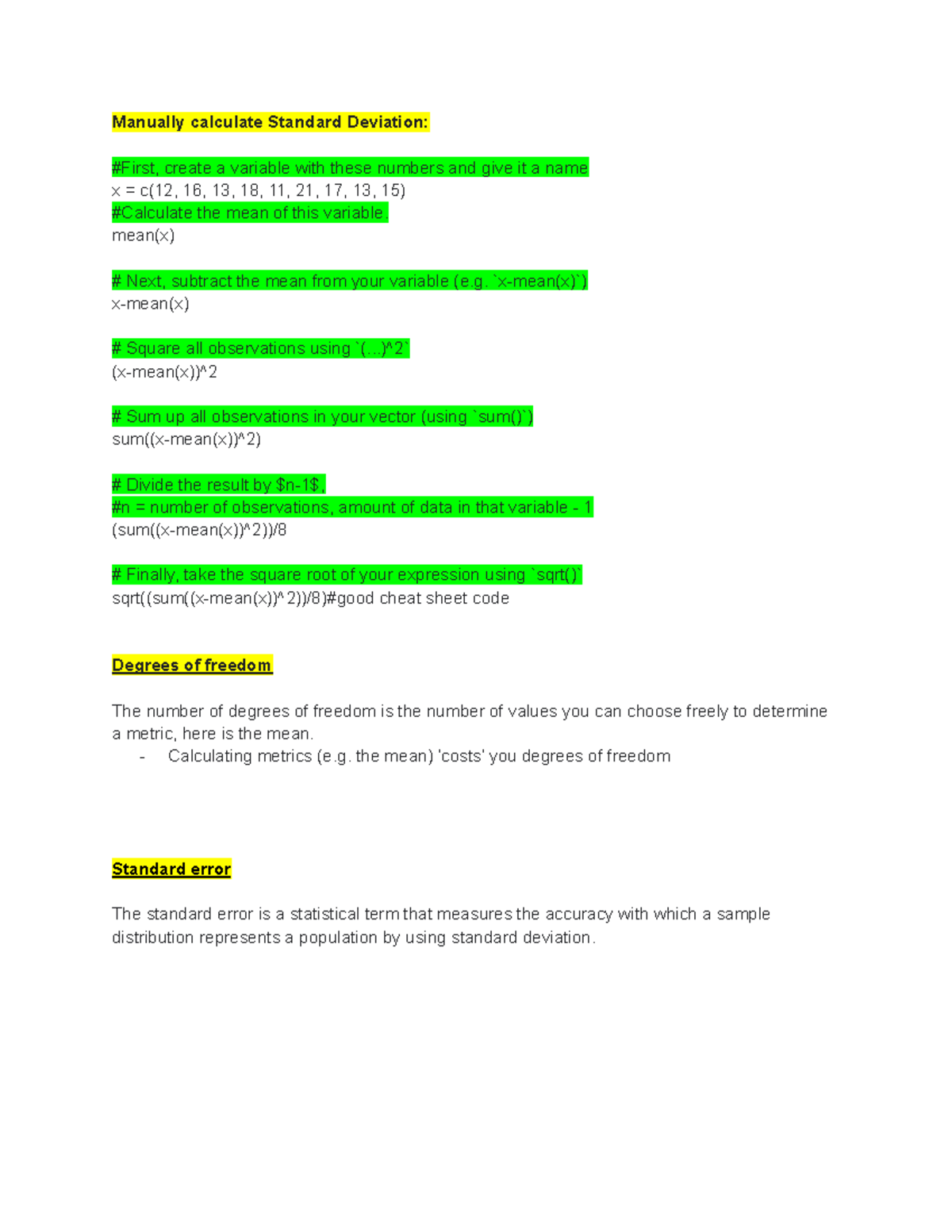 Biol501 part 3 - All topics covering through year - Manually calculate ...