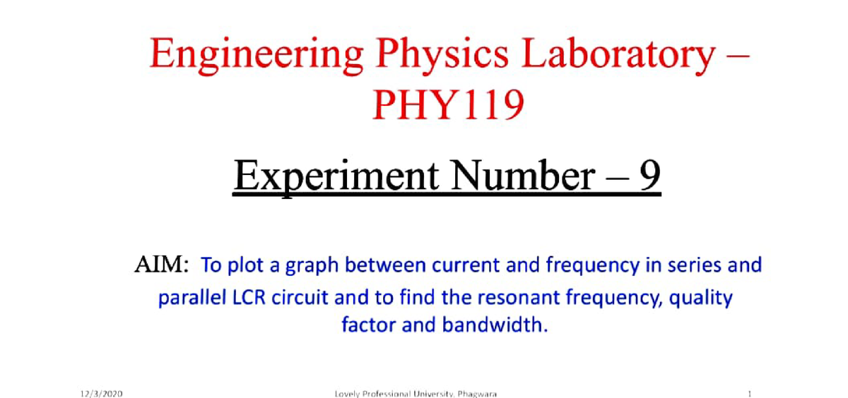 Practical 10 14 4 - To plot a graph between current and frequency in ...