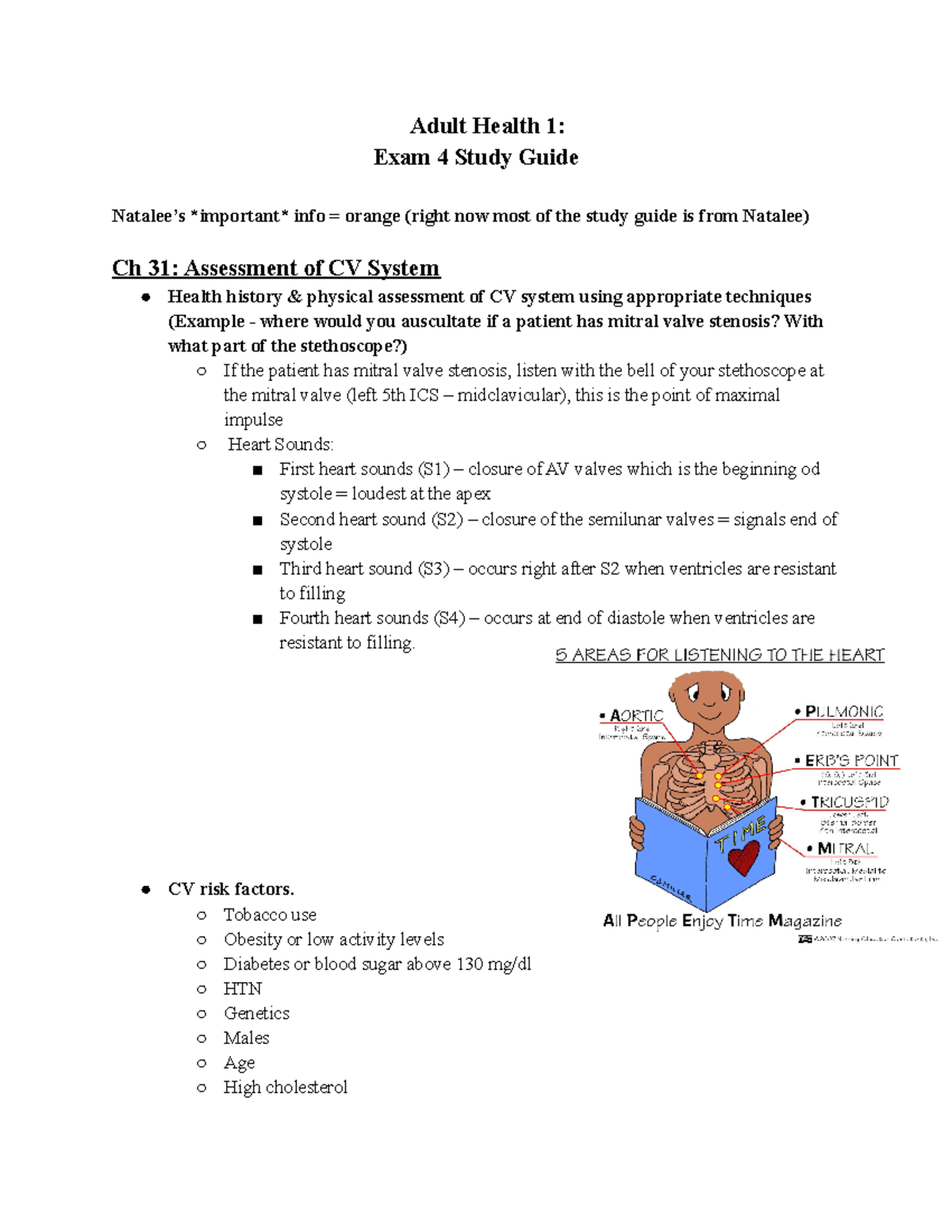 Copy Of Adult Health 1 Exam 4 - Adult Health 1: Exam 4 Study Guide ...