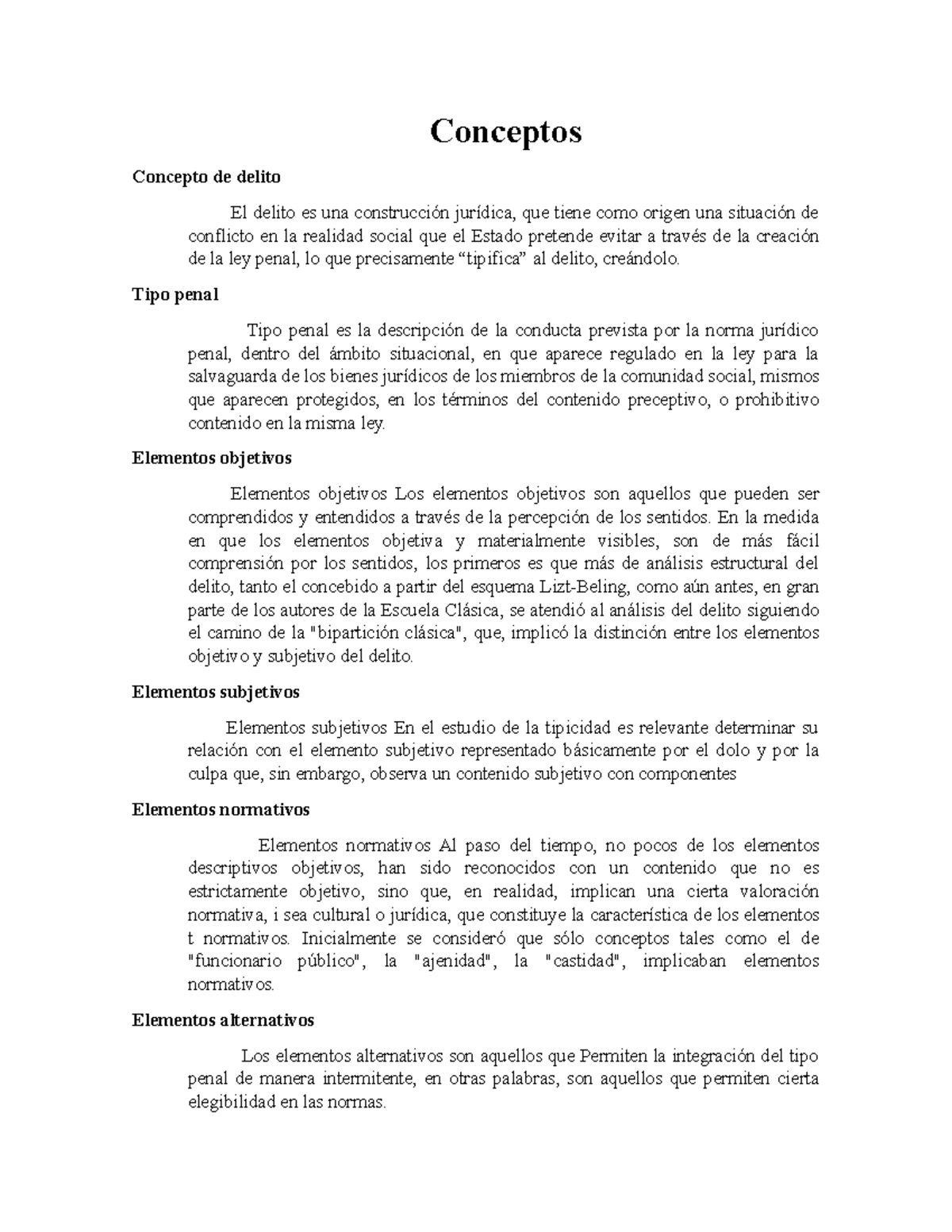 Concepto 1 - Conceptos Concepto De Delito El Delito Es Una Construcción ...