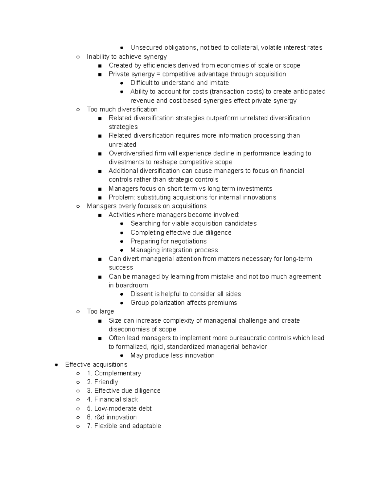 Ch 7 Merger and Acquisition Strategies Pt 2 - Unsecured obligations ...