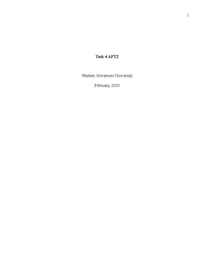 AFT2 TASK 2 - Submission - INSERT TITLE HERE Table of Contents A1 ...