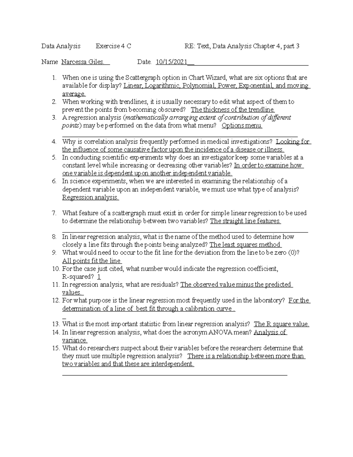 Data Analysis Exercise 4CRE - Date. 10/15/2021 ...