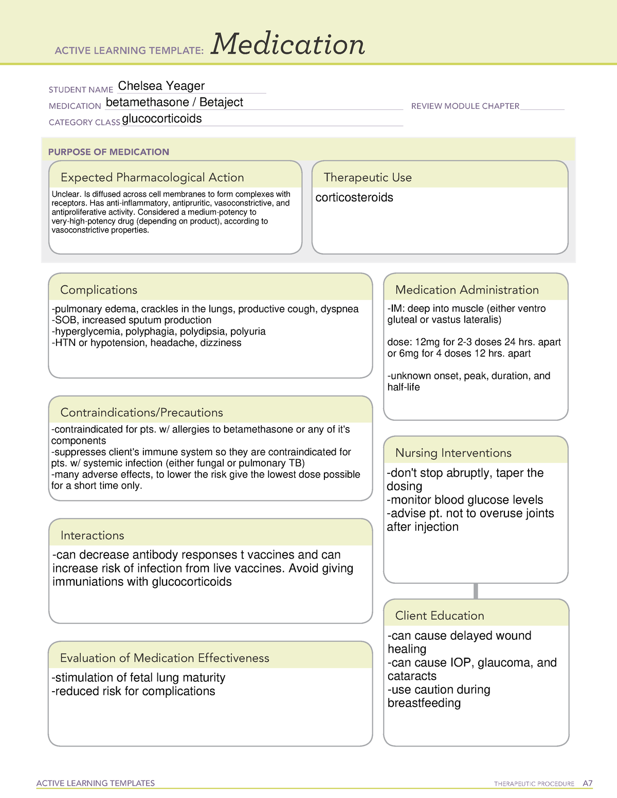 Betamethasone (med sheet) Copy ACTIVE LEARNING TEMPLATES