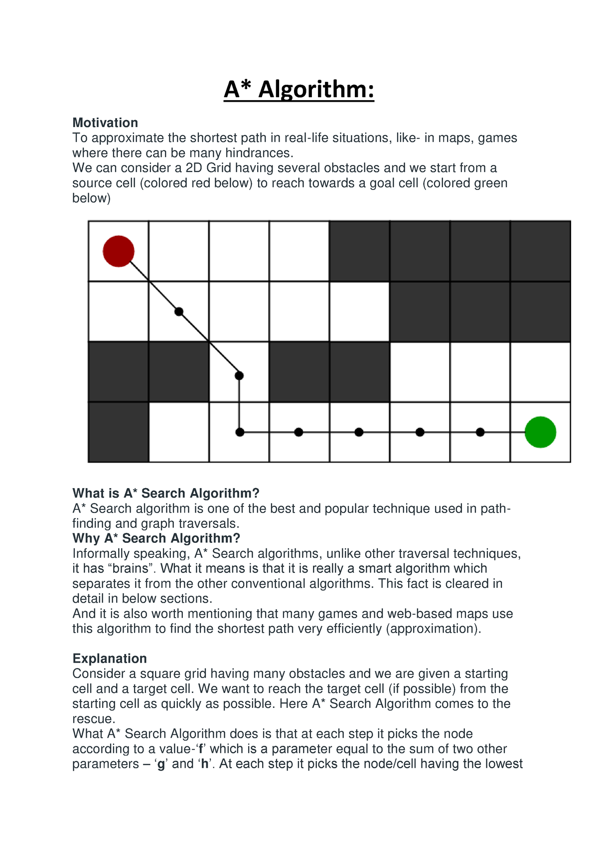 A Star Algo - A Star Algorithm - A* Algorithm: Motivation To ...