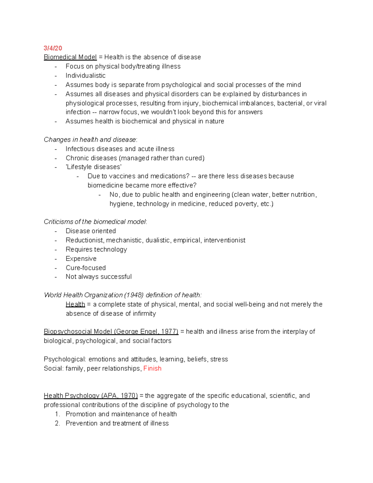 health-psychology-notes-3-4-biomedical-model-health-is-the-absence