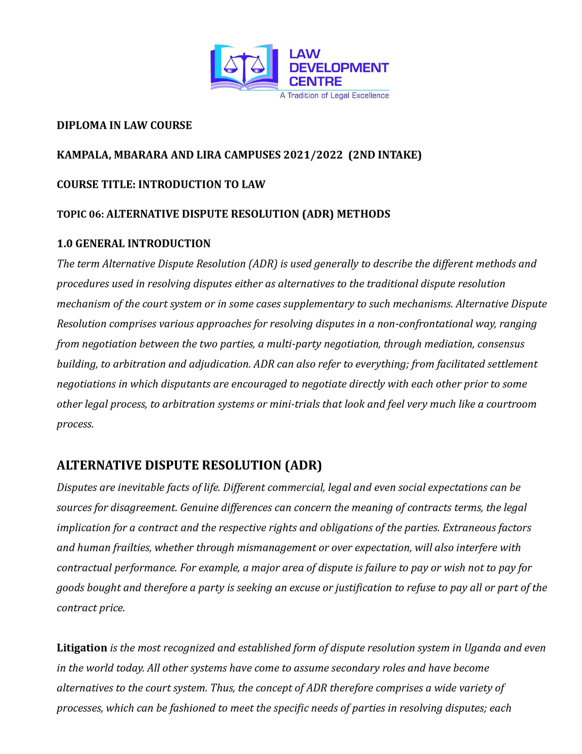 introduction-to-law-alternative-dispute-resolution-adr-methods