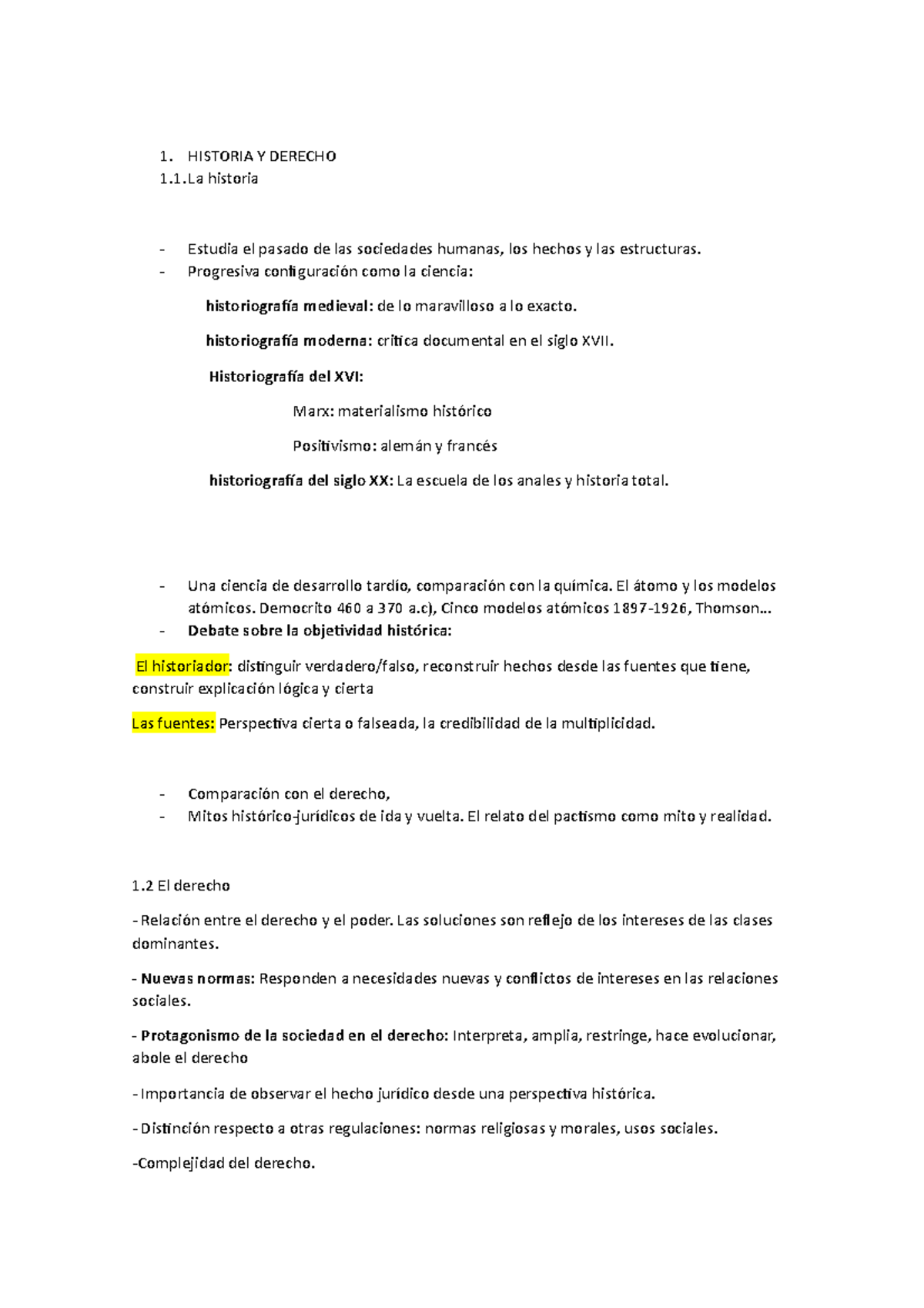 Tema 1- Historia Y Derecho - 1. HISTORIA Y DERECHO 1.1 Historia ...