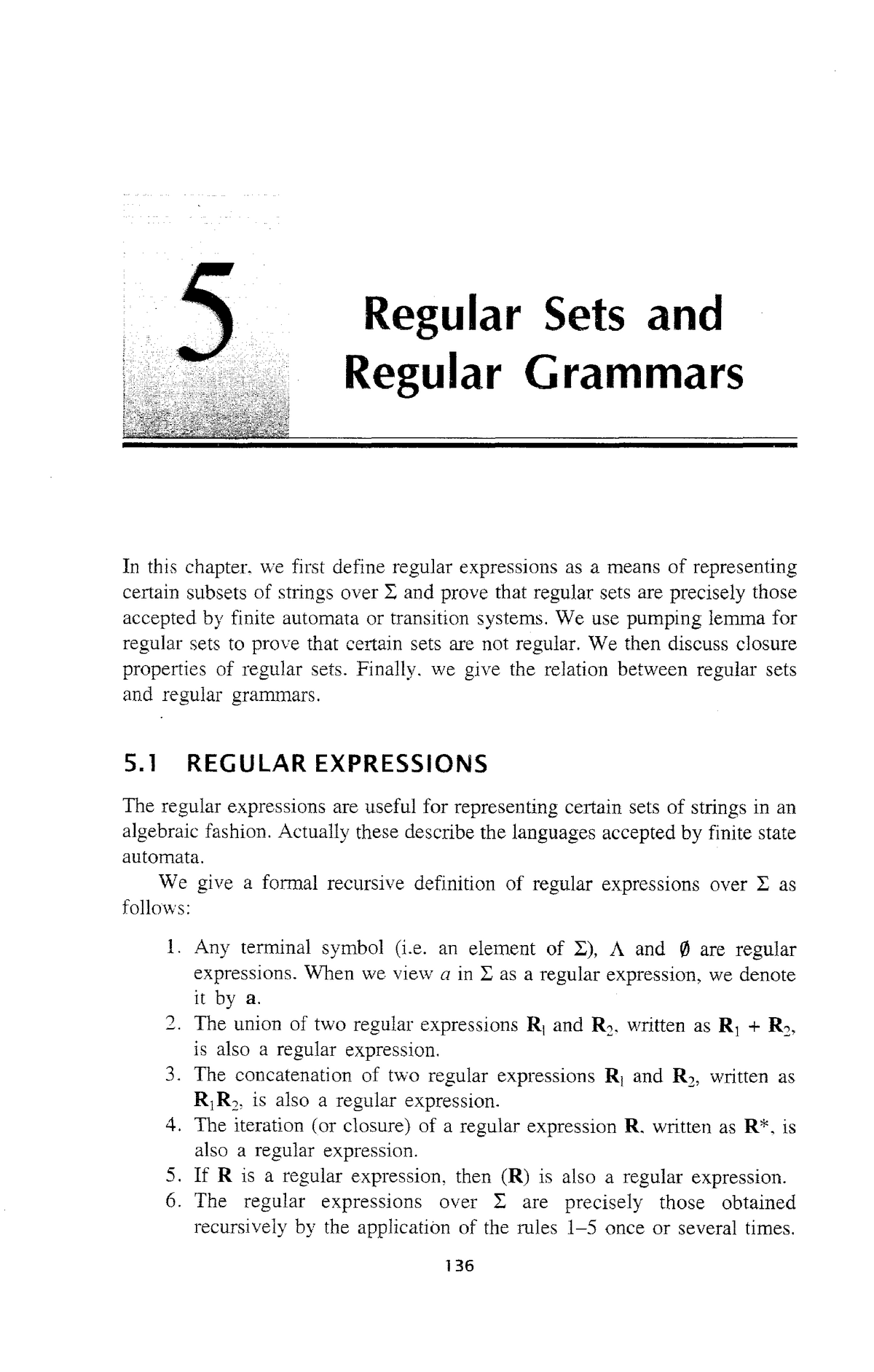 CSE 322 Unit 2 - Lecture Notes 1 - ####### Regular Sets And ...