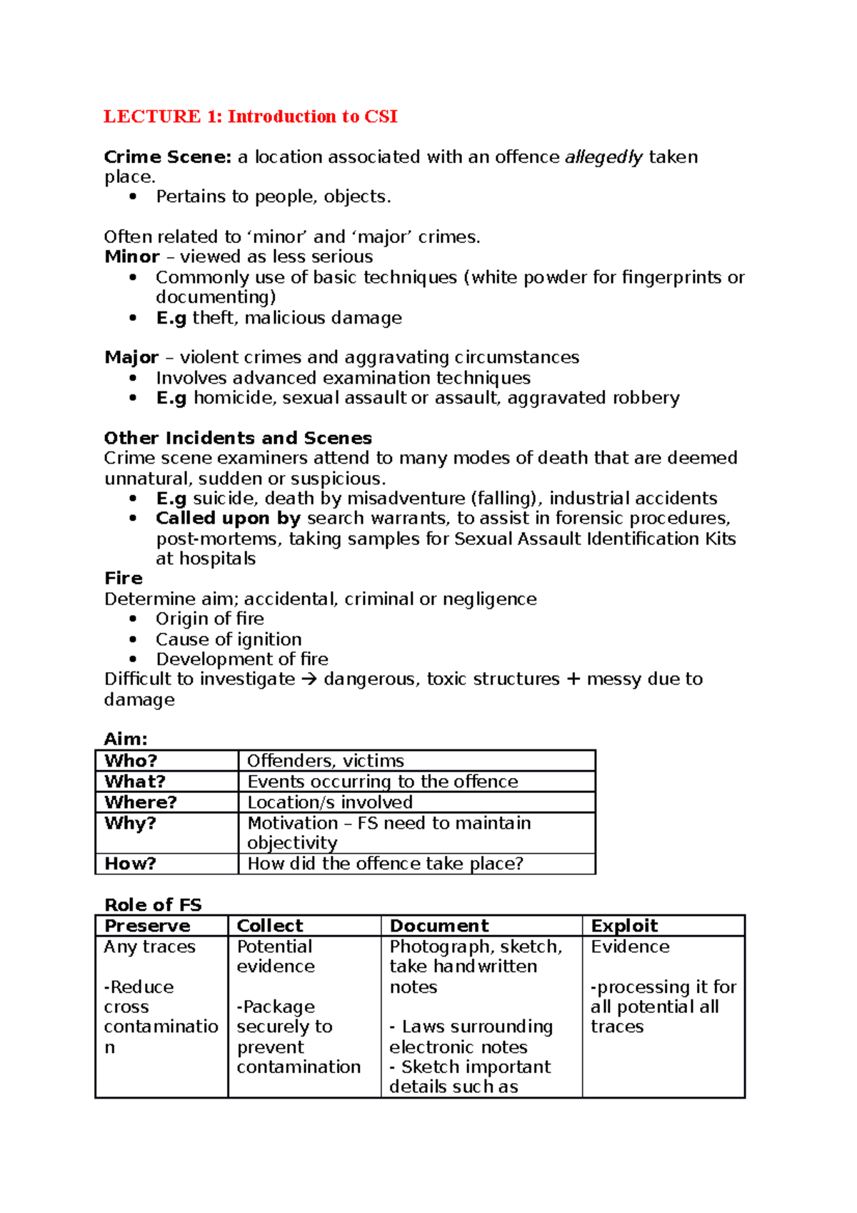 PFS Lecture Study Notes (only Science Covered) - LECTURE 1 ...