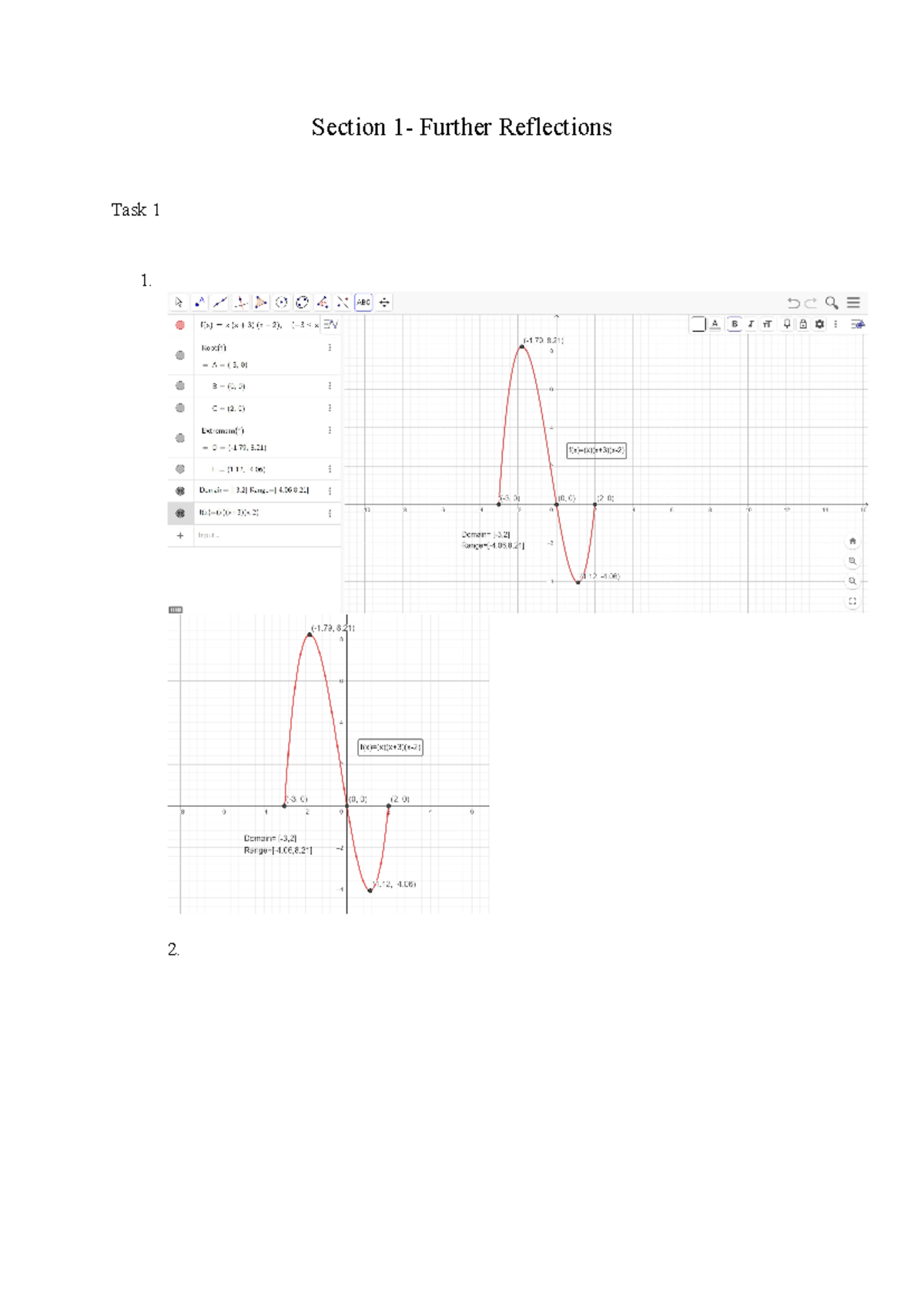 Math Assignment Year 11 - Section 1- Further Reflections Task 1 1. 2. 3 ...