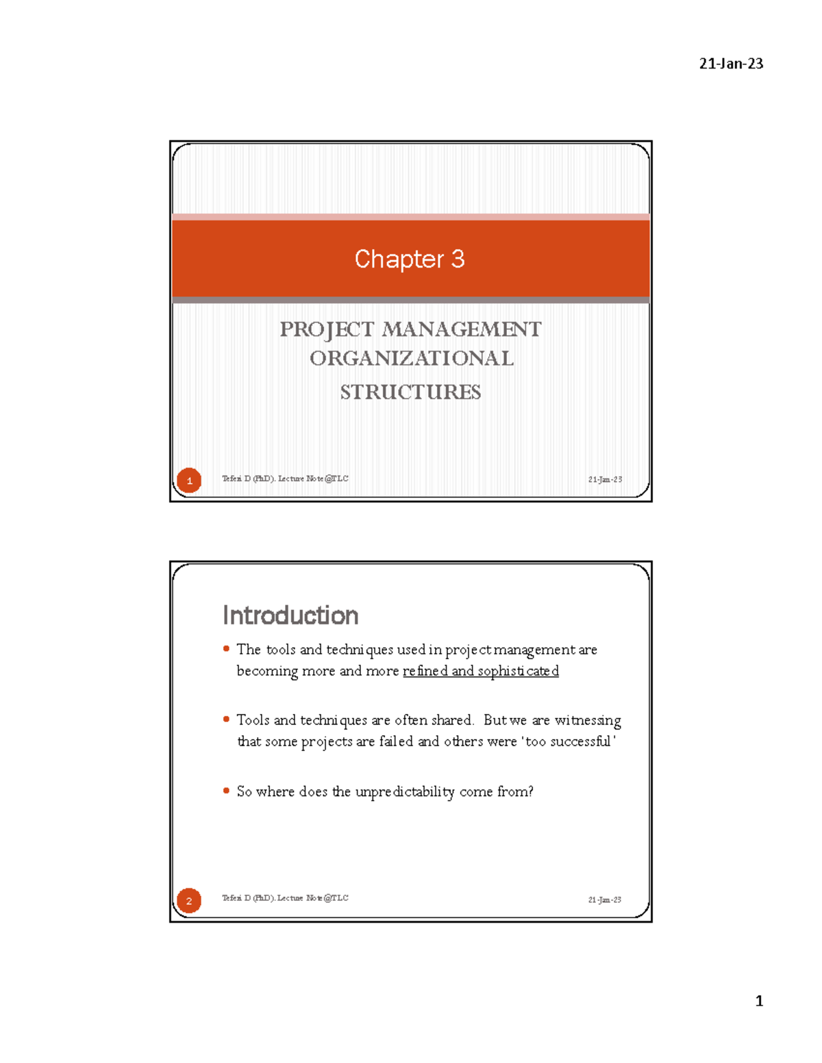 Chap 3 Project Organizational Structure - PROJECT MANAGEMENT ...
